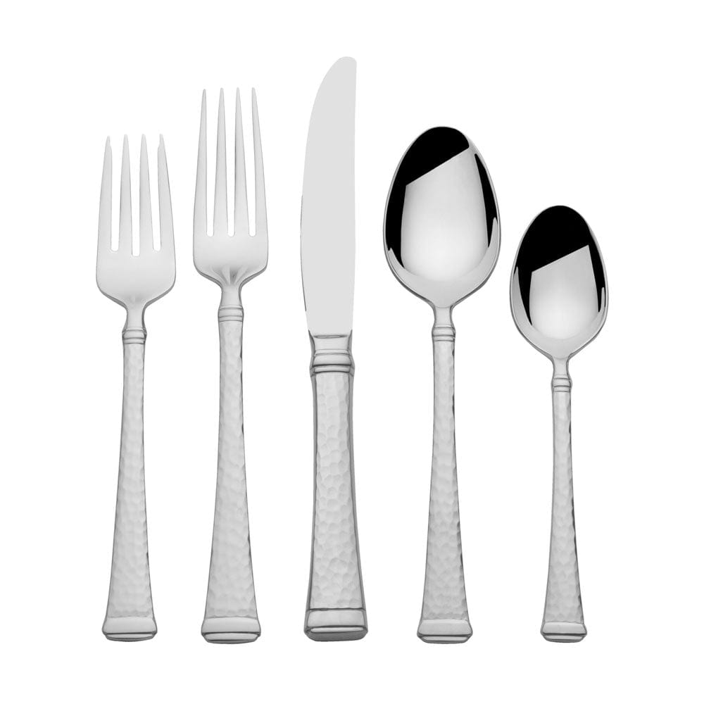 Premium Harmony Hammered 65-Piece Stainless Steel Flatware Set - Service for 12 - Elegant Dining Utensils for Dinner Parties, Weddings & Holiday Gatherings
