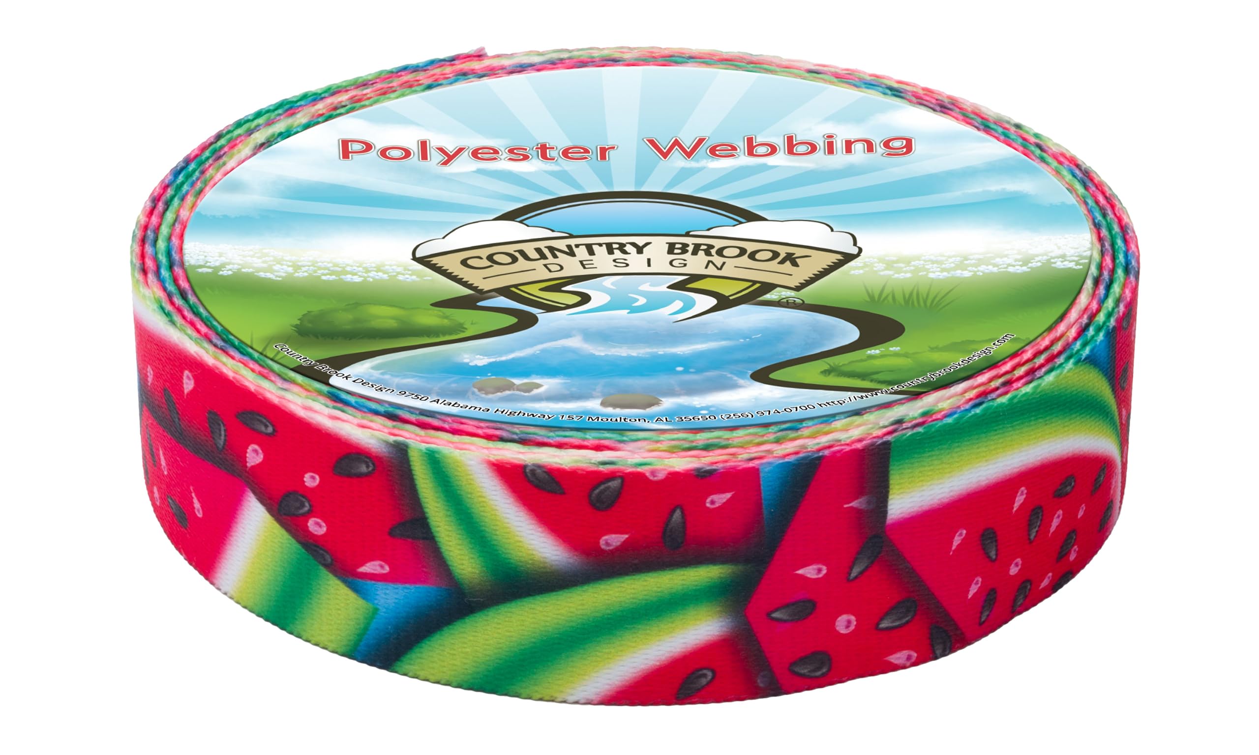 Country Brook Design - Summer Melon Polyester Webbing Belt for Women & Men | Adjustable Waistband | Lightweight & Durable | Perfect for Casual Wear, Outdoor Activities & Fashion Accessories