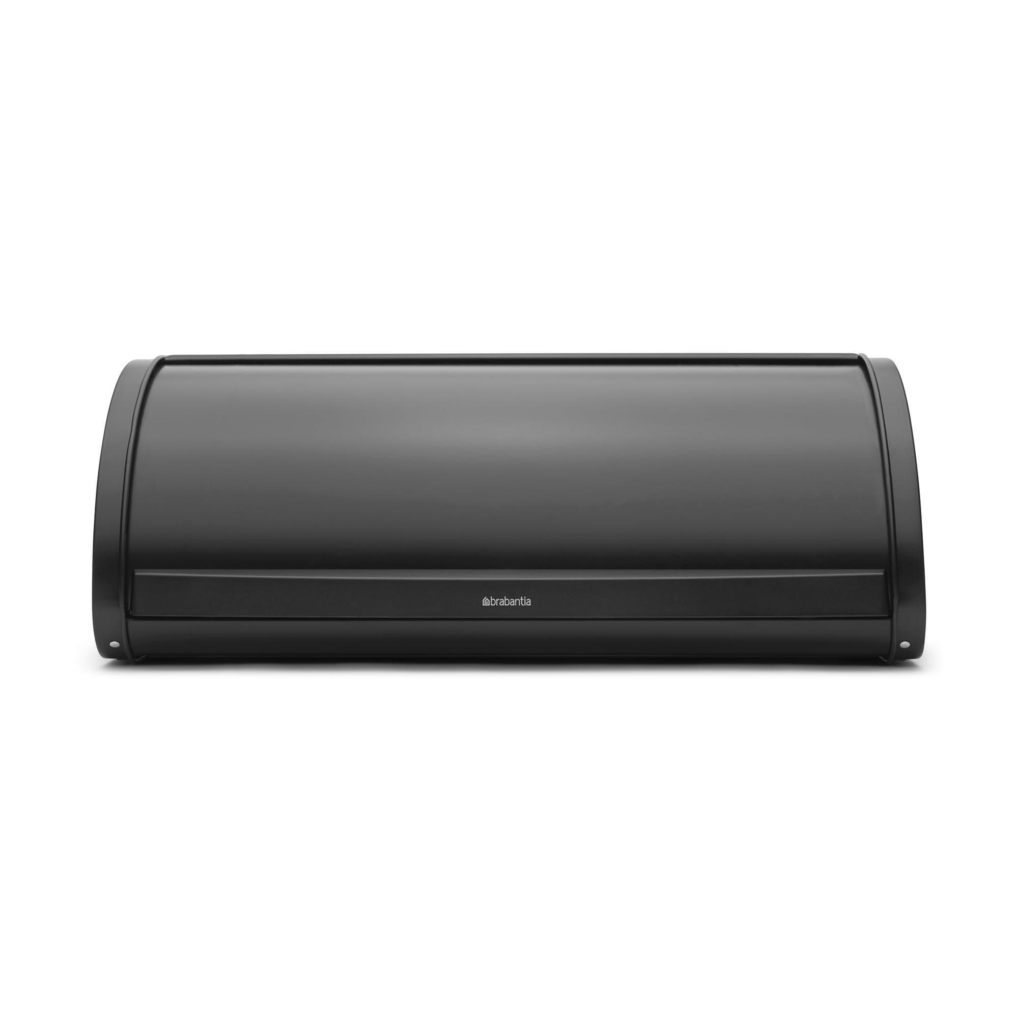 Brabantia Roll Top Bread Box – Large Countertop Storage Container for Bread, Bagels, Rolls – Space-Saving Kitchen Organizer with Flat Top – Durable Metal Bread Bin in Matte Black – Perfect for Countertops, Pantries, and Modern Kitchens