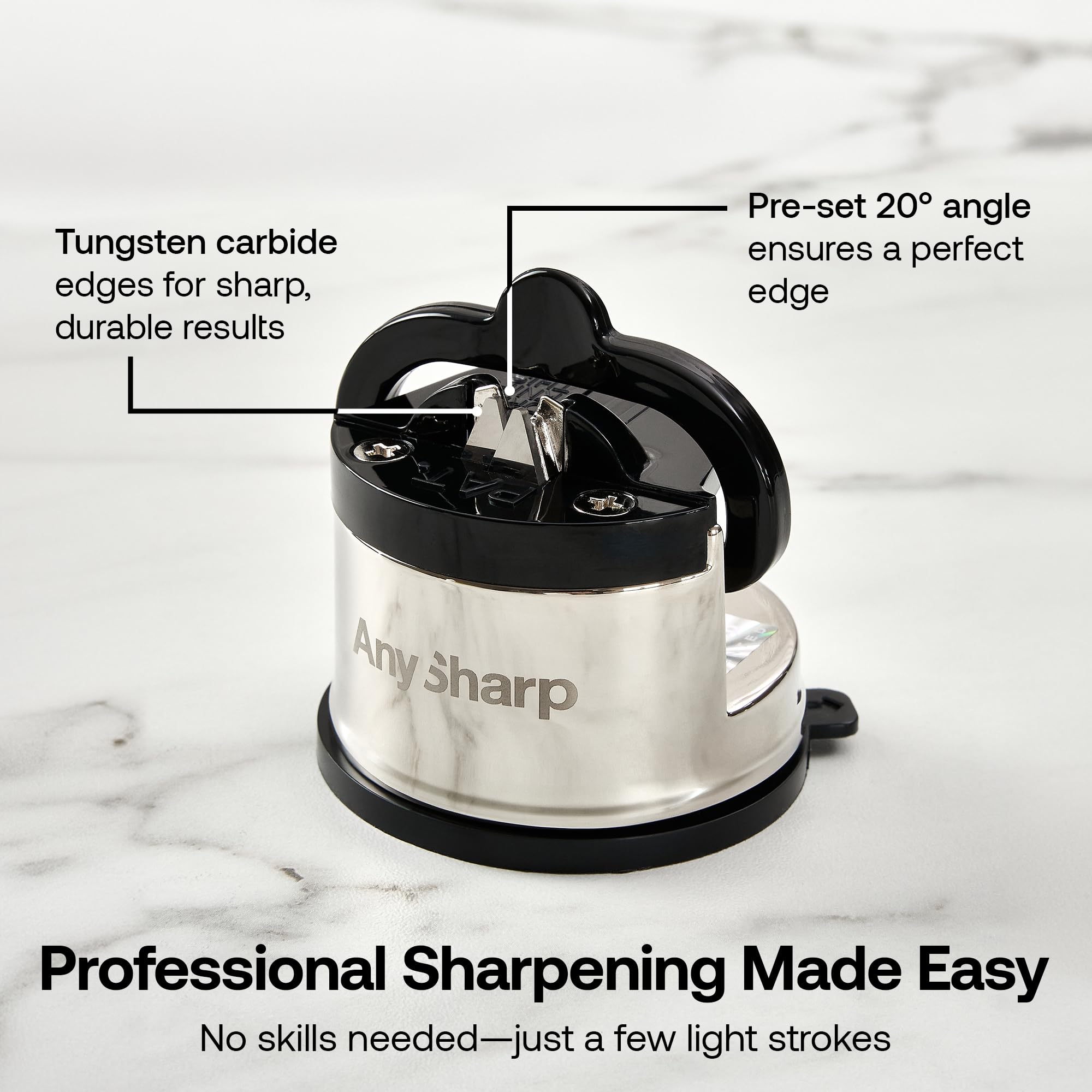 AnySharp Pro Knife Sharpener - Premium Metal Blade Sharpener for Kitchen Knives, Scissors & Tools | Perfect for Home Chefs & Professional Cooks | Easy to Use & Durable Design