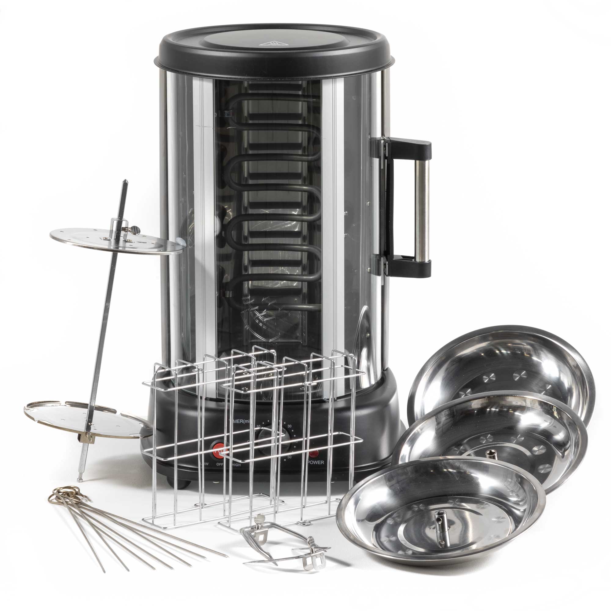 Baridi Vertical Rotisserie Grill - 1500W Electric Rotisserie Oven for Kebabs, Gyros, Skewers & Roasts - 21L Capacity, Black (Model DH216) - Perfect for Home Cooking, BBQs, Parties & Outdoor Gatherings