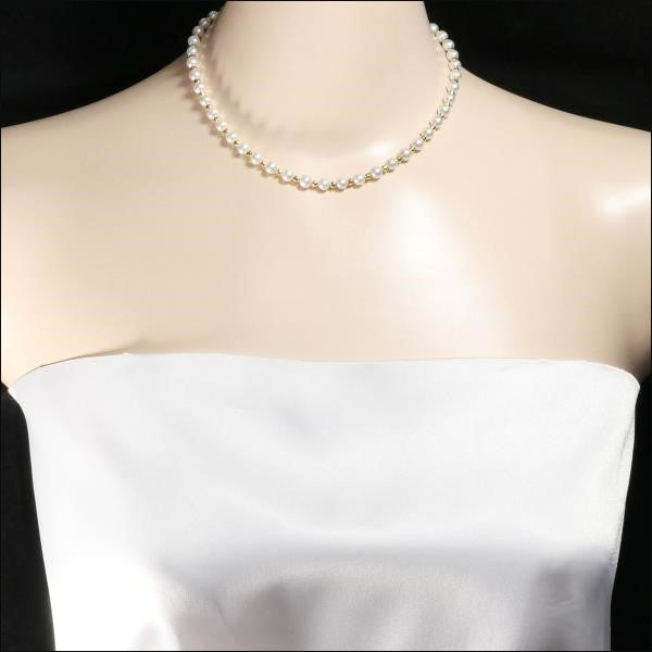 18K Yellow Gold Pearl Necklace for Women - Elegant Bridal Jewelry & Gift for Anniversary, Wedding, Birthday - Perfect for Formal Events & Special Occasions