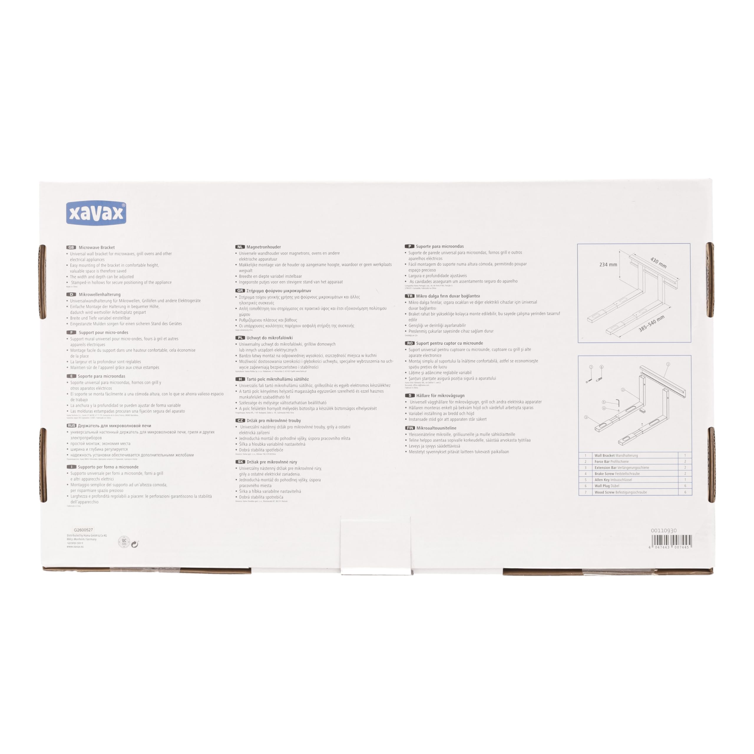 110930 White Microwave Bracket - Heavy Duty Wall Mount Shelf for Kitchen, Microwave Oven Holder for Space Saving Organization