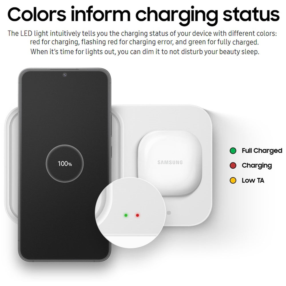 SAMSUNG EP-P5400 15W Super Fast Wireless Charger Duo with Built-in Cooling System - Certified Renewed, Dark Gray | Charge Two Devices at Once for Home, Office, or Travel