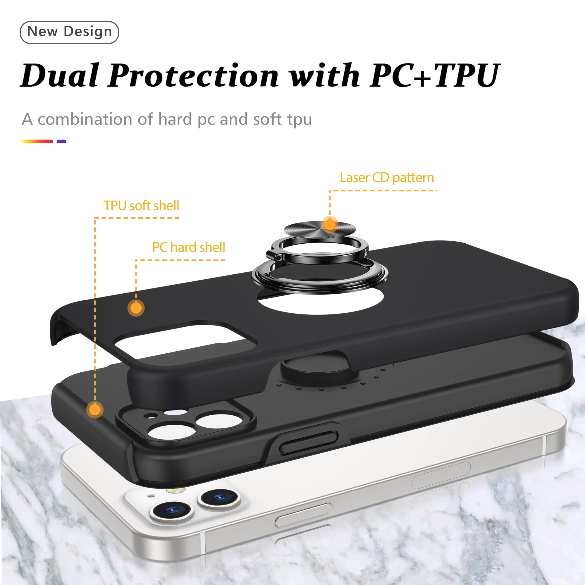 Shockproof iPhone 11 Case with Camera Cover & Kickstand - Military Grade Protection for Work & Travel