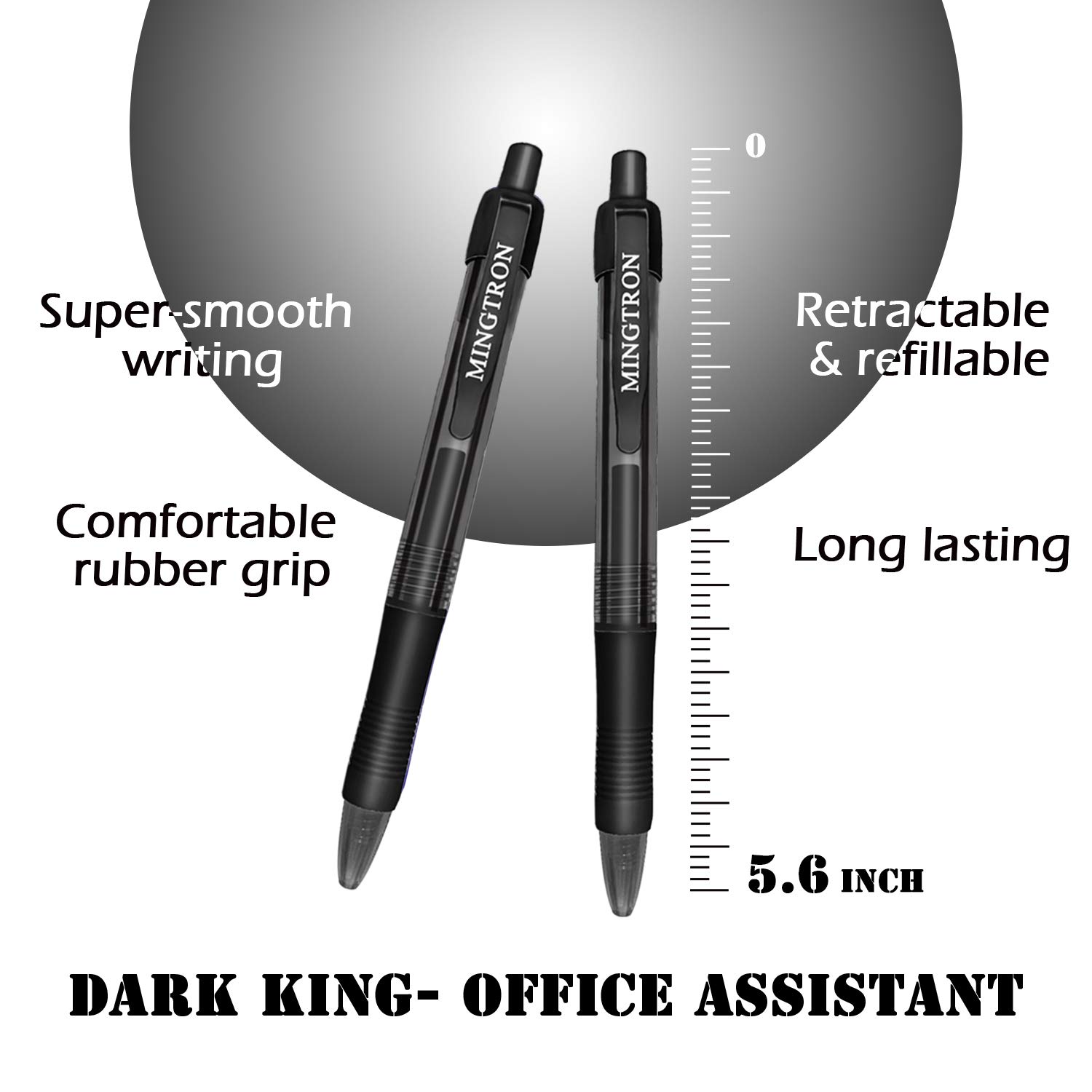 30-Pack Blue & 30-Pack Black Fine Point Gel Pens - 0.5mm No Smear Ink for Left-Handed Users - Smooth Writing Retractable Rollerball Click Pens - Ideal for Office, School, Note-Taking & Art Projects