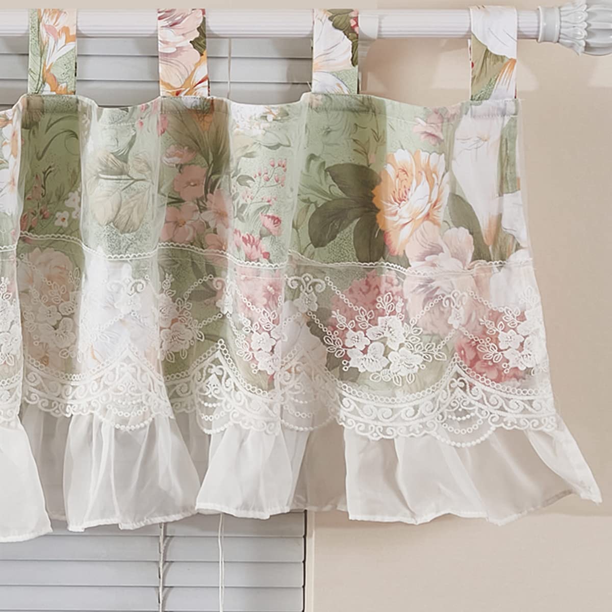 Brandream Cotton Window Valance - Baby Nursery & Living Room Decor in Rose Lace Design