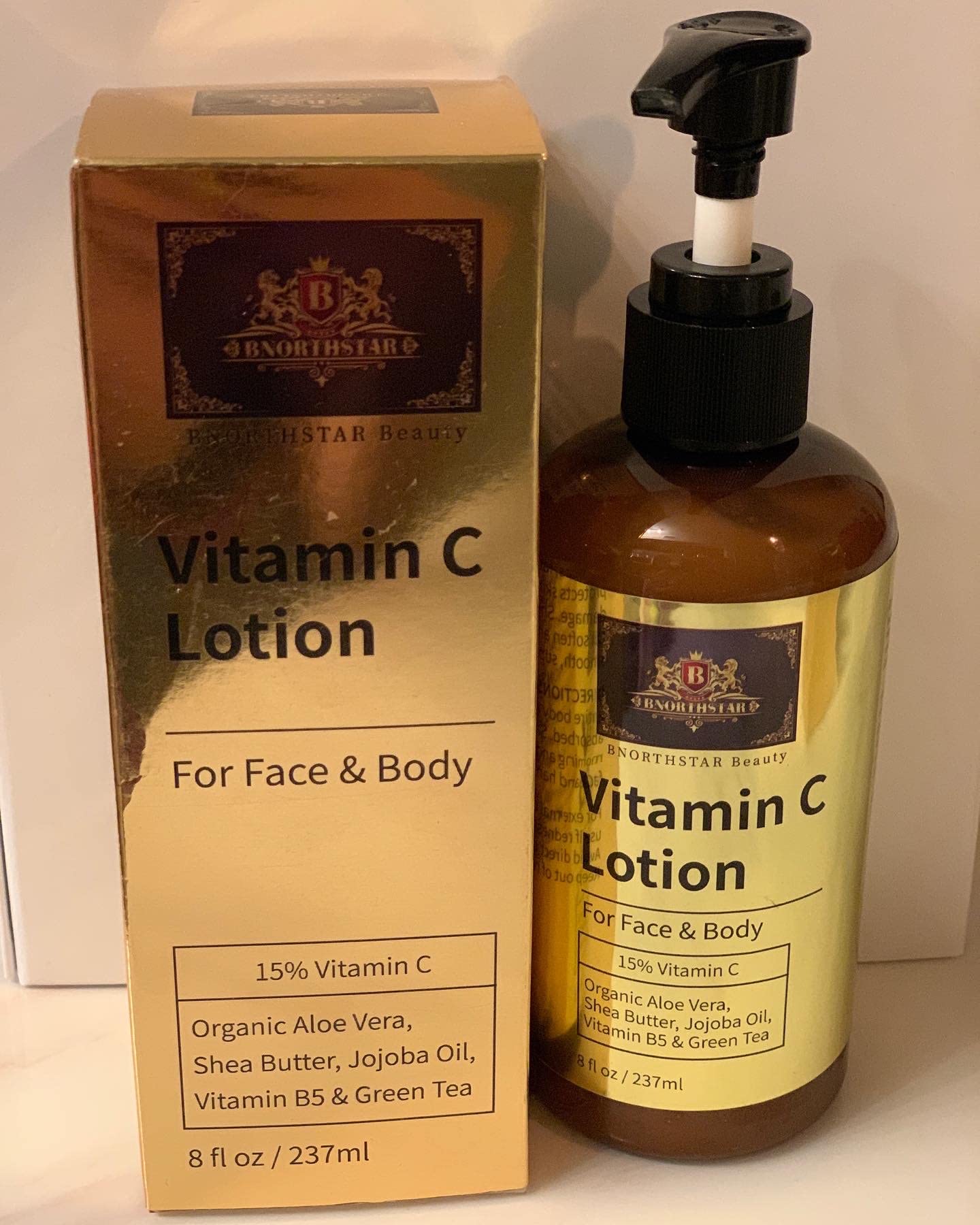 BNORTHSTAR Vitamin C Lotion for Face & Body - Brightening & Hydrating Moisturizer with Antioxidants - Perfect for Dry Skin, Anti-Aging & Dark Spot Treatment - Day & Night Use