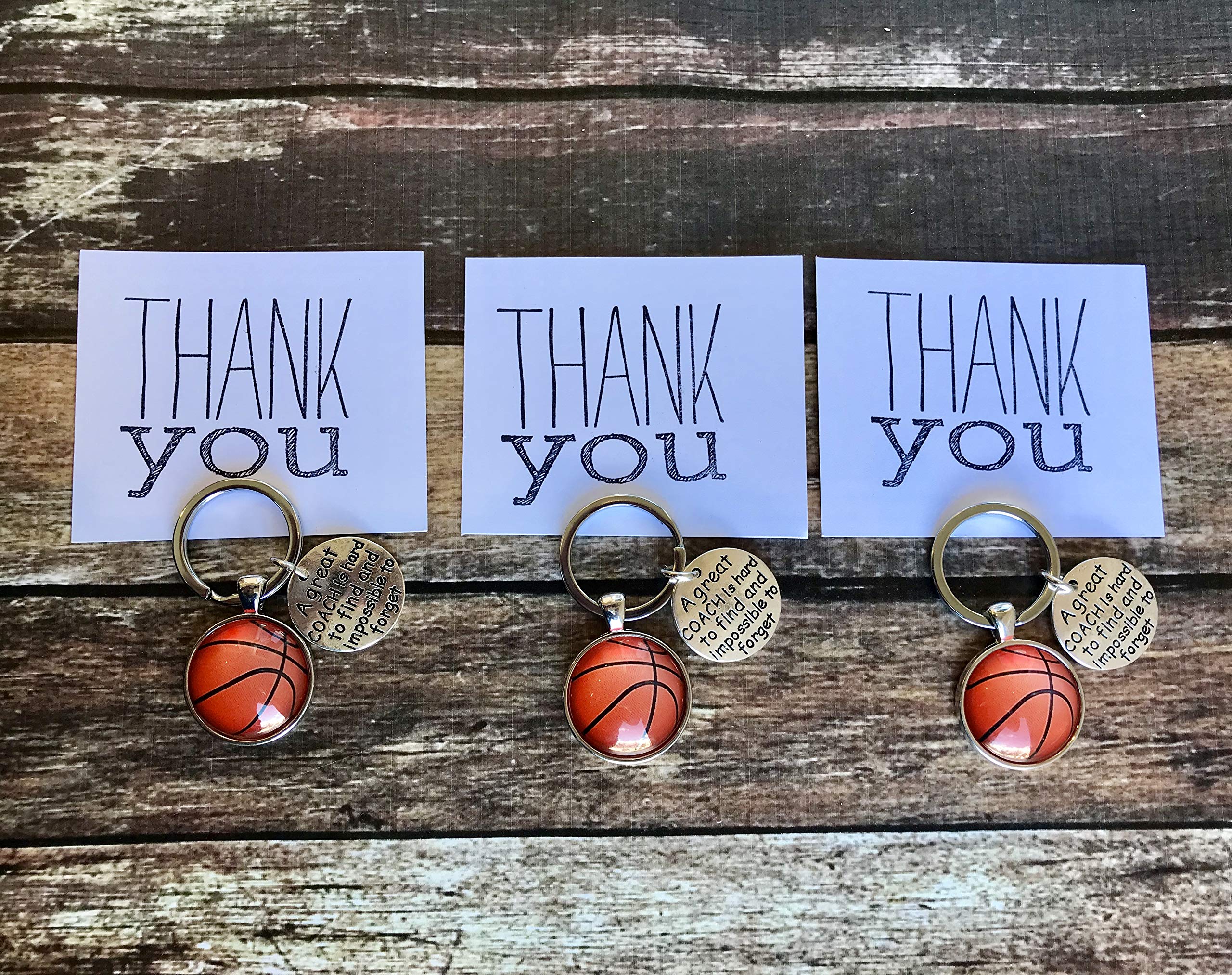 Basketball Coach Keychain Pack of 3 - Silver Minimalist Gift for Coaches & Fans - Perfect for Team Appreciation & Gifts