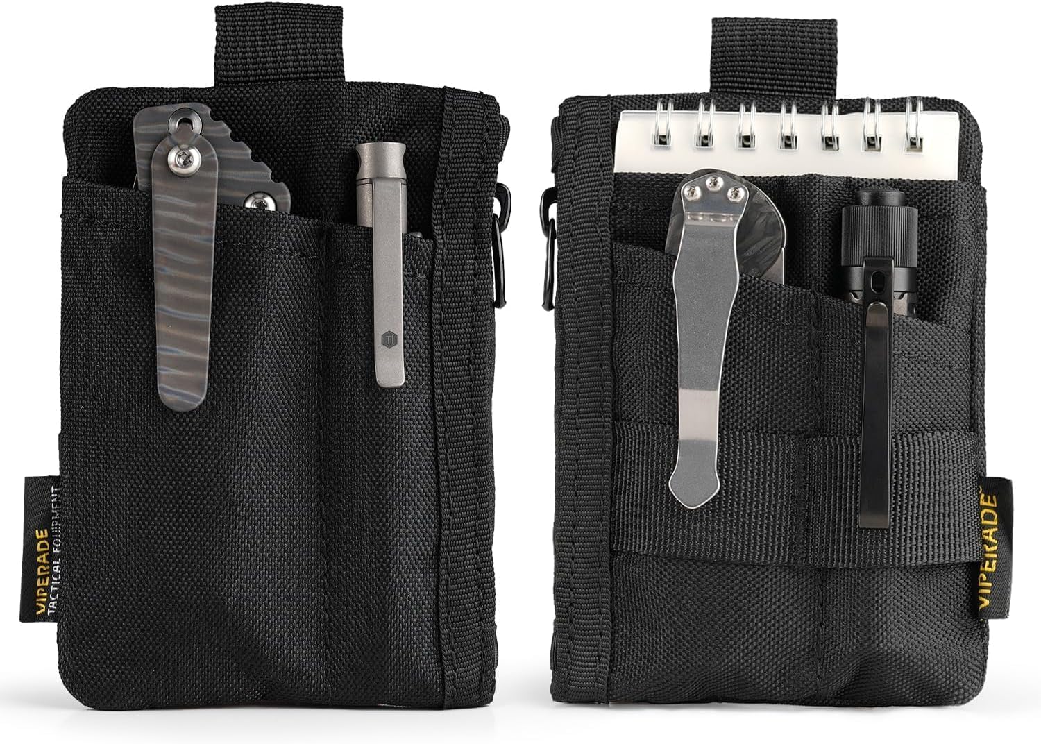 VIPERADE VE28 6-in-1 Mini EDC Pouch Organizer with 6 Pockets - Compact Multitool Keychain Wallet for Men - Perfect for Everyday Carry, Travel, Hiking & Backpack Accessories