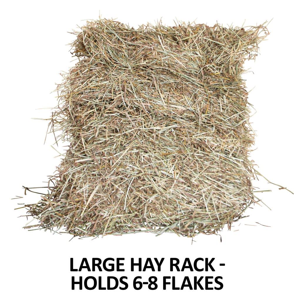 Slow Feed Wall-Mounted Hay Rack for Horses - Large Capacity Black Grazing Feeder with 5-Year Warranty | Natural Grazing Solution | Stable & Barn Feeding Accessory