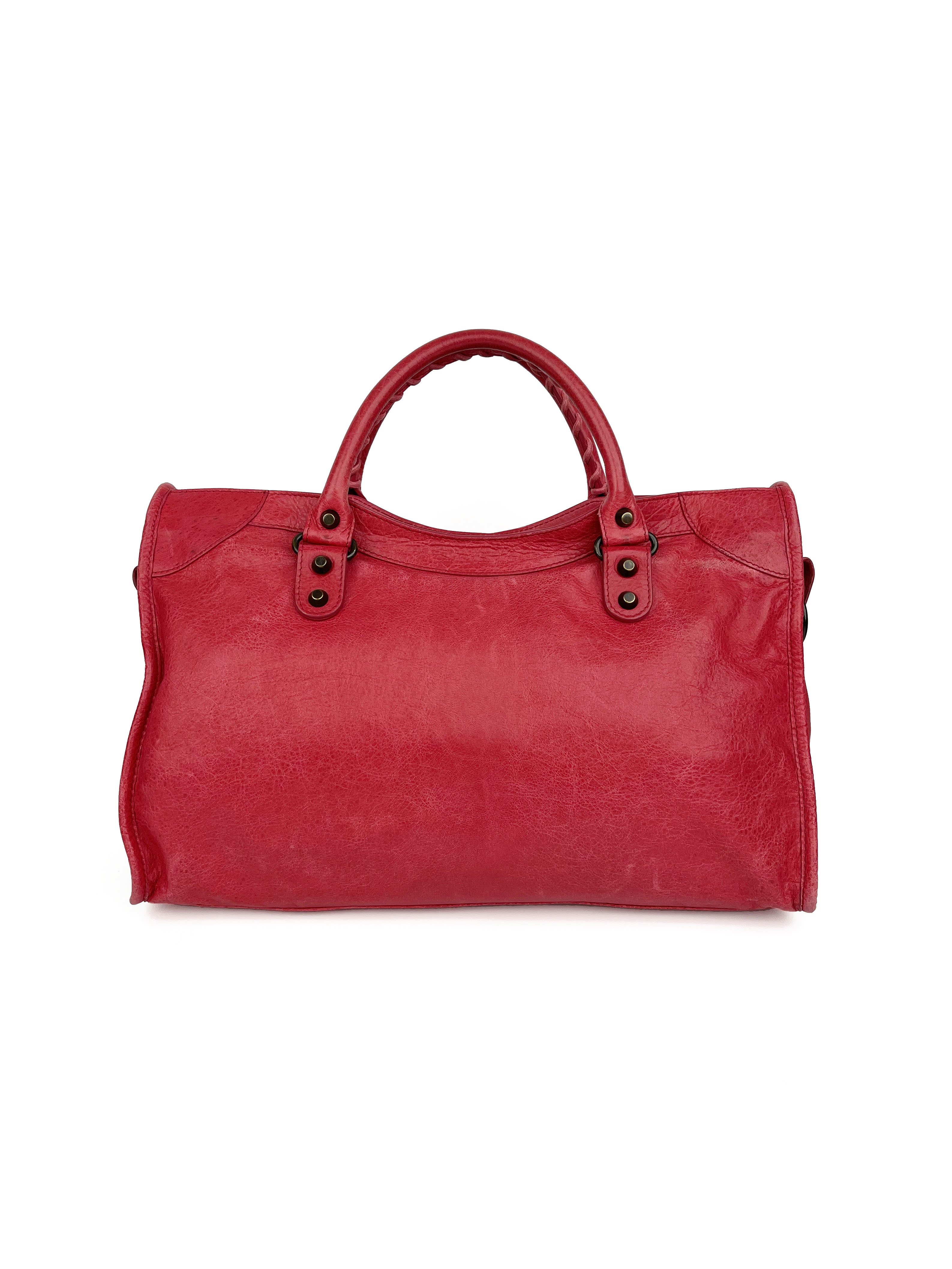 Balenciaga Medium Pink City Bag - Luxury Leather Handbag for Women | Perfect for Everyday Use, Work & Travel