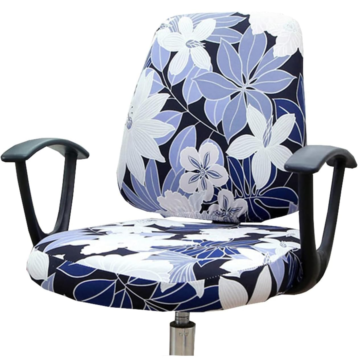 Stretchable Universal Computer Office Chair Cover - XNN Rotating Chair Slipcover for Home & Office Use (Black) - Perfect for Desk Chairs, Gaming Chairs & Conference Room Seating