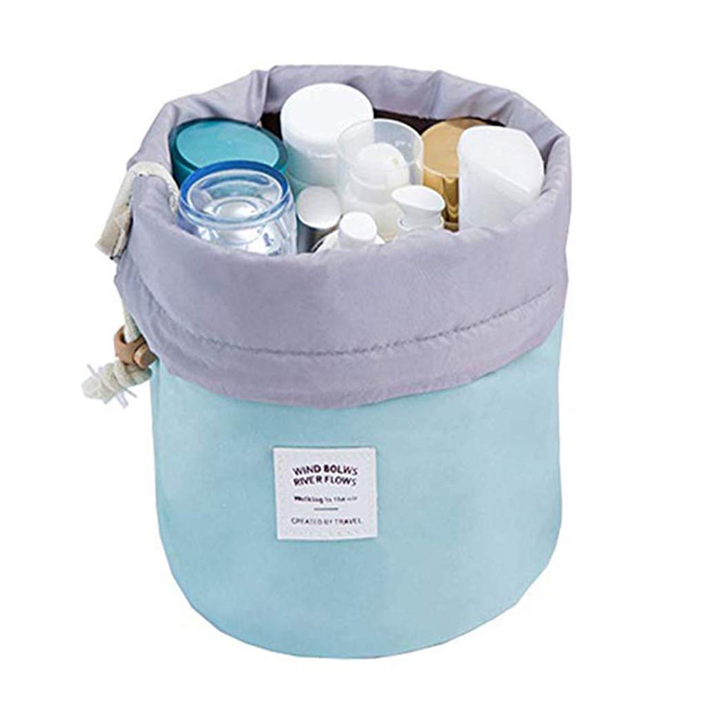 Waterproof Makeup Bag for Travel - Portable Cosmetic Organizer Pouch with Multiple Compartments, Mini Toiletry Case for Women, Perfect for Gym, Vacation & Daily Use (Blue)