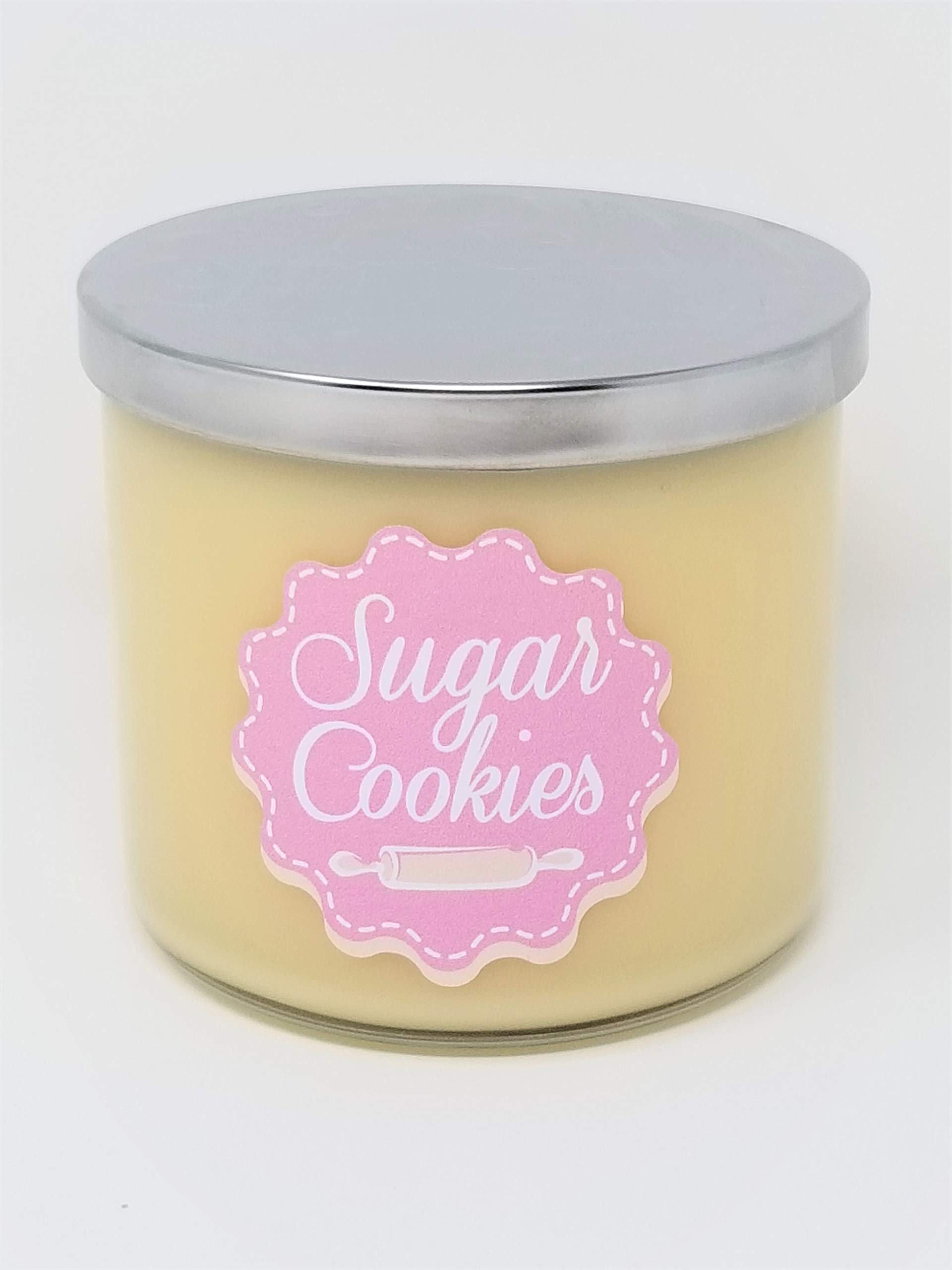 All Natural Premium Soy & Coconut Wax 3-Wick Sugar Cookie Scented Candle by S&M Candle Factory - Large Jar for Home, Office & Gift Giving - Creates Cozy Atmosphere for Holidays & Relaxation