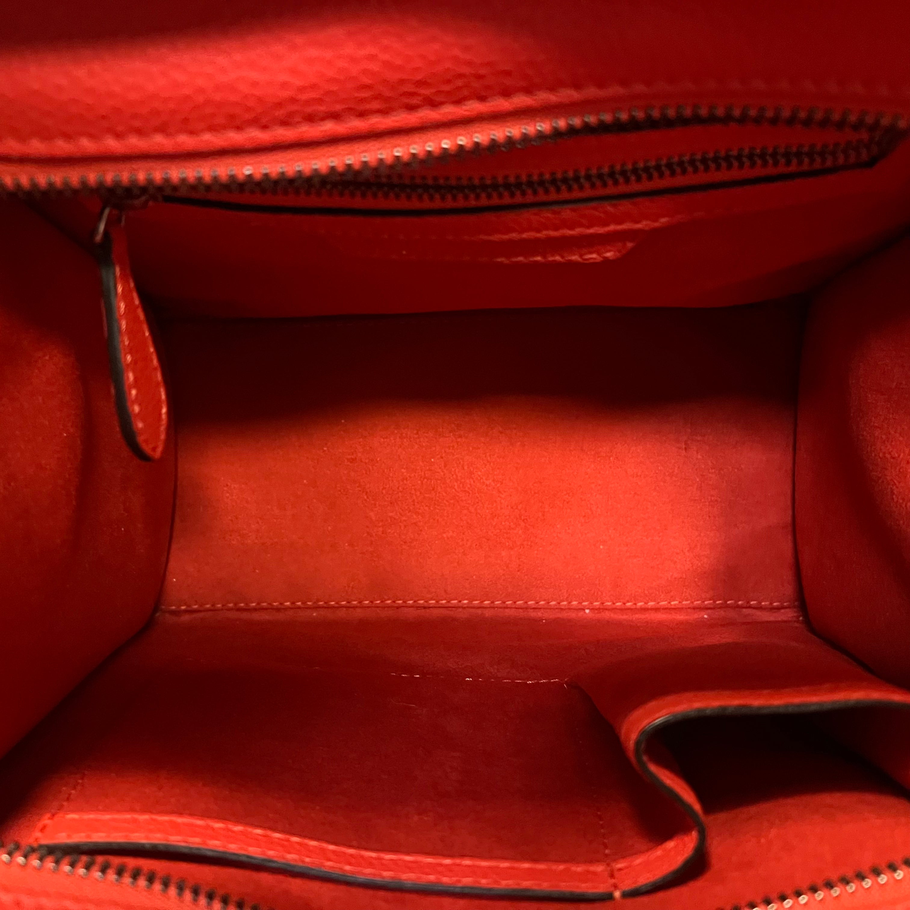 CELINE Micro Luggage Bag in Coral Pink | Genuine Leather Crossbody Purse for Women | Perfect for Work, Travel & Everyday Use
