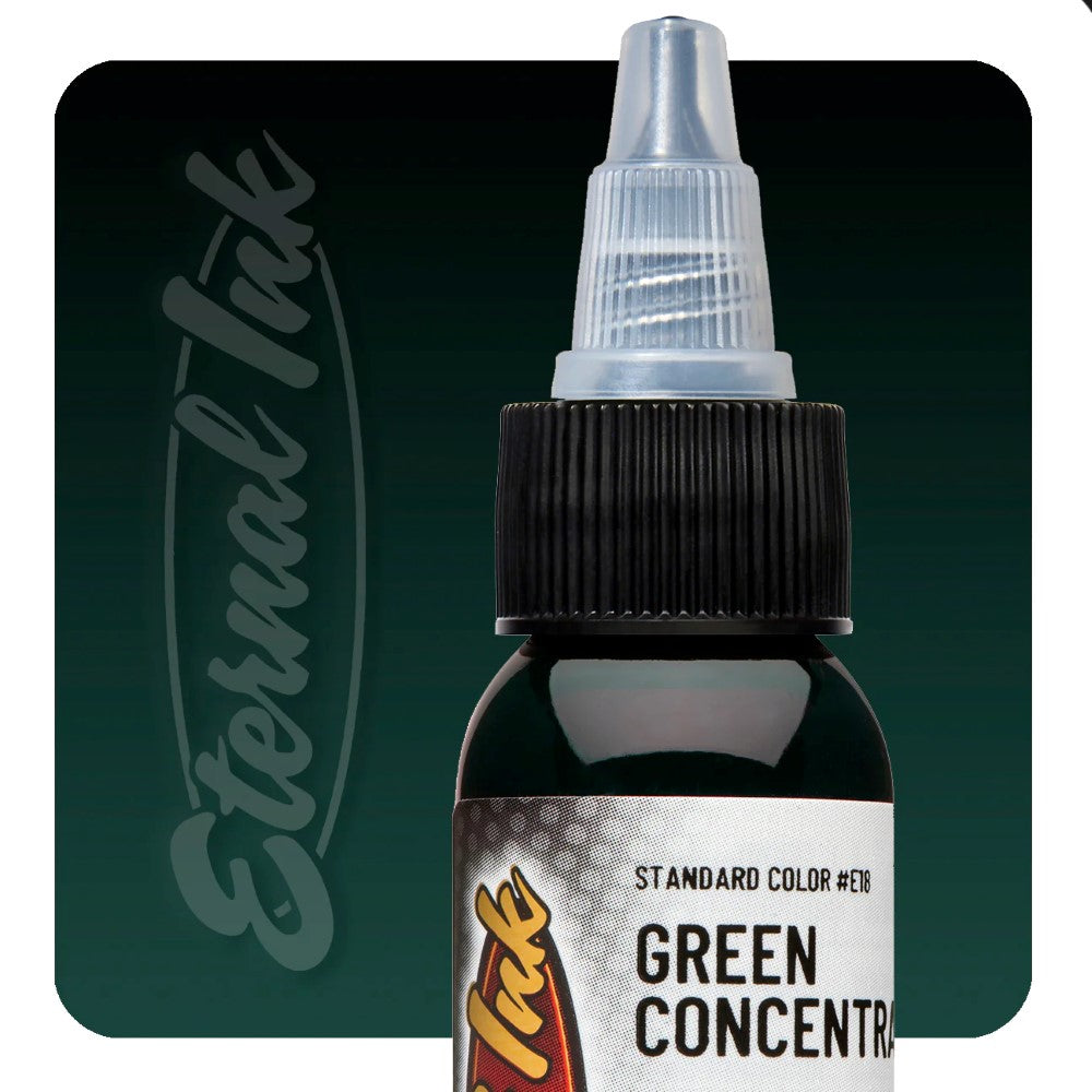 Eternal Ink Green Concentrate - High-Quality Permanent Ink for Tattoos, Calligraphy & Art - Perfect for Professional Artists & DIY Enthusiasts