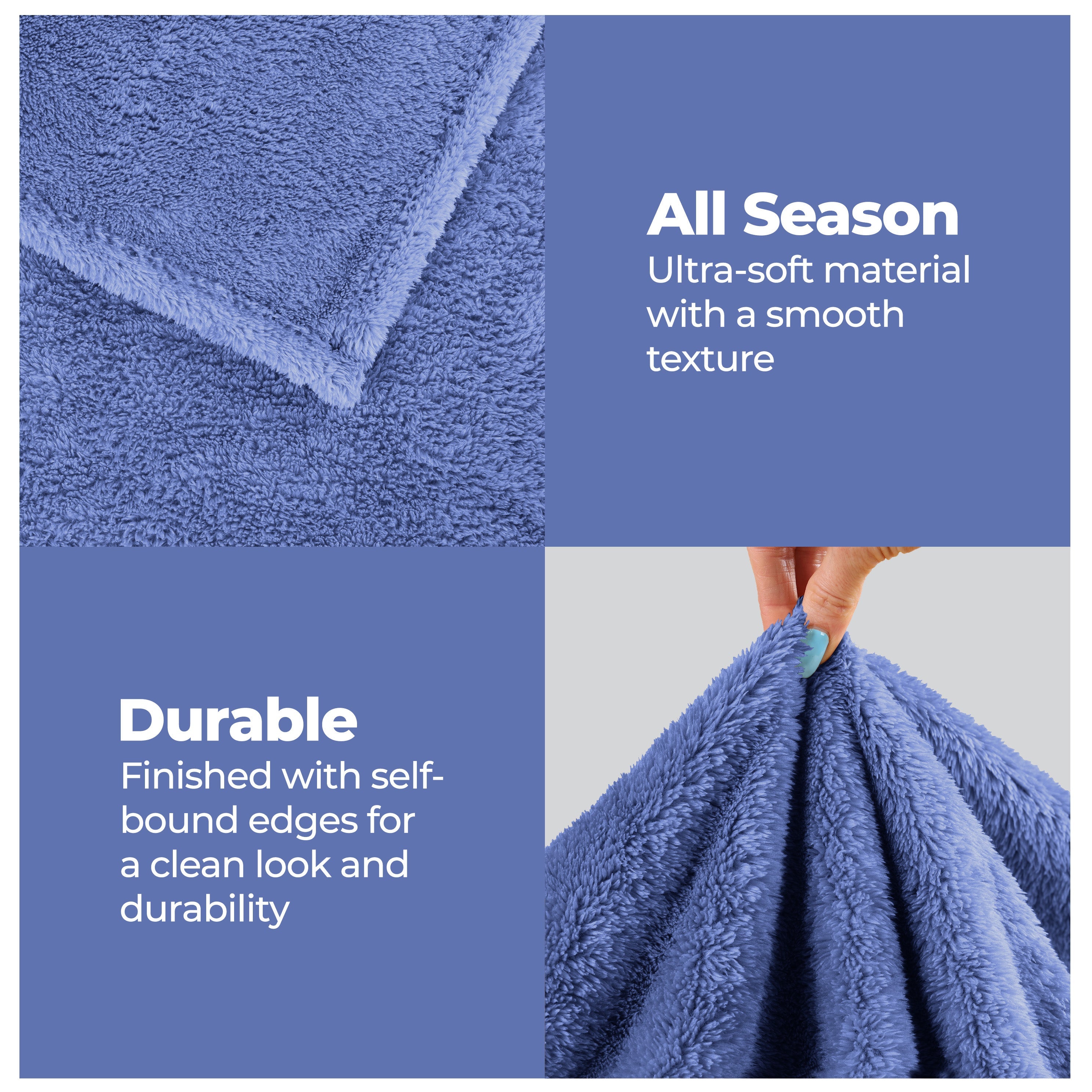 Classic Solid Fleece Plush Medium Weight Fluffy Soft Blanket - Cozy & Warm for Bed, Sofa, Travel & Gifts | Ultra-Soft Throw Blanket for All Seasons