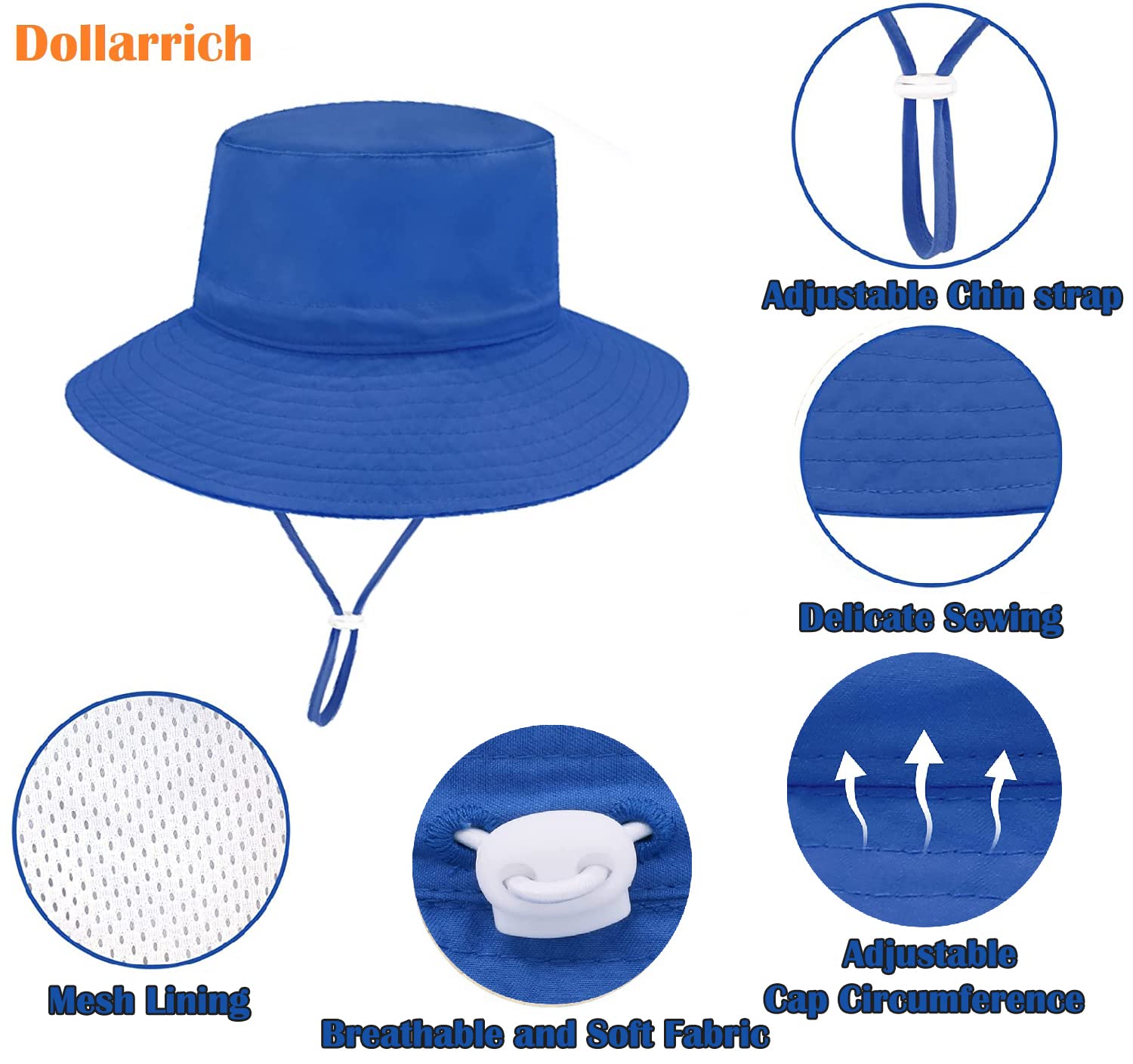 UPF 50+ Baby Sun Hat for Boys & Girls - Adjustable Toddler Summer Bucket Hat with Sun Protection - Cotton Kids Beach Hat for Outdoor Play, Park, and Pool Activities