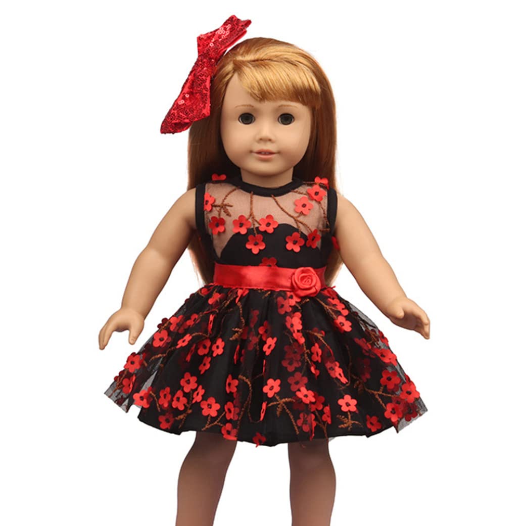 18 Inch Doll Clothes for Girls - Fashionable Doll Dress with Hair Band & Accessories (Black) | Perfect for Playtime, Dress-Up & Collectible Dolls