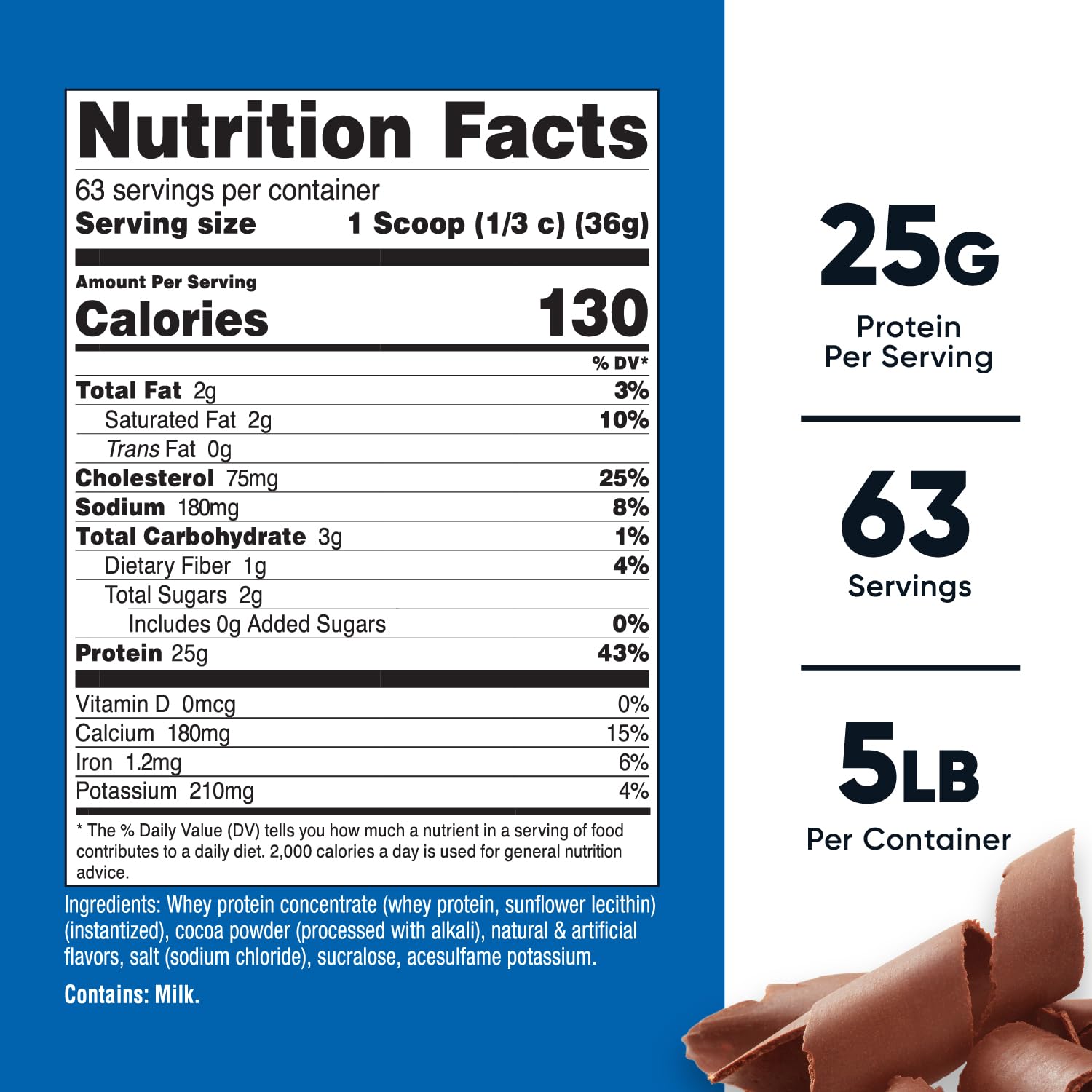 Nutricost Whey Protein Concentrate Powder - Chocolate Flavor, 5LBS (80 Servings) for Muscle Recovery, Weight Gain & Post-Workout Nutrition - Ideal for Gym, Fitness & Bodybuilding