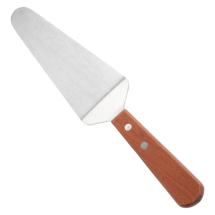 Winco TN166 Stainless Steel Pie Server with Wooden Handle - 4.5 x 2.5 Inches - Perfect for Serving Cakes, Pies, and Desserts at Parties and Family Gatherings