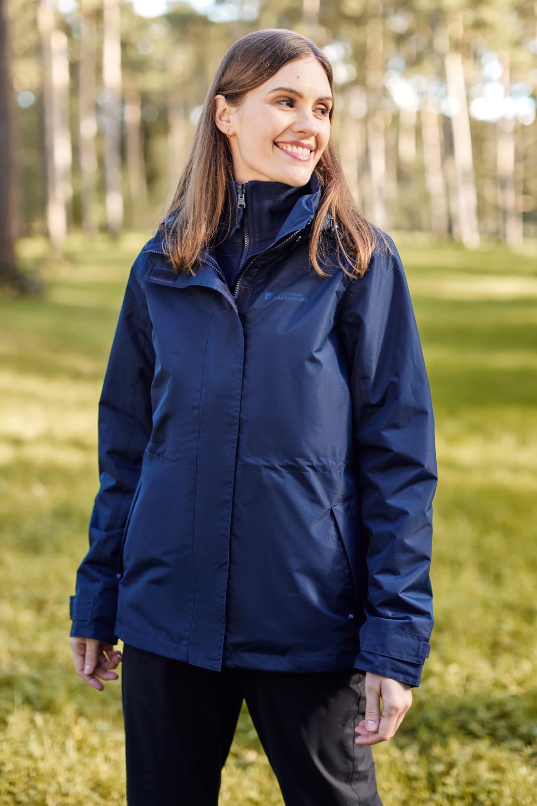 Mountain Warehouse Women's 3-in-1 Waterproof Rain Jacket with Microfleece Lining - All-Weather Hiking & Outdoor Activities