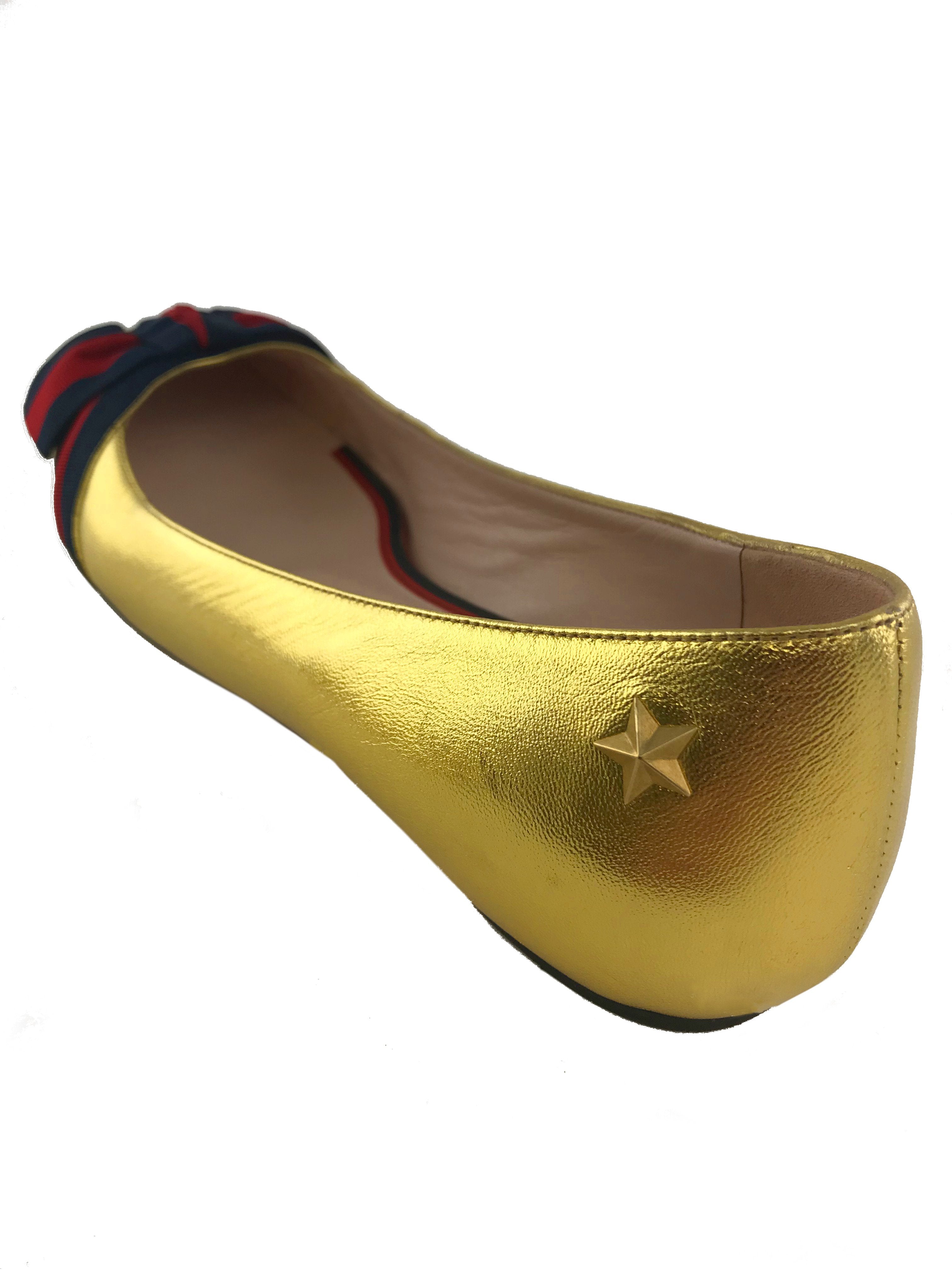Gucci Aline Leather Flats for Women - Size 8 US | Classic Pointed Toe Ballet Flats | Comfortable & Stylish for Work, Office & Casual Wear