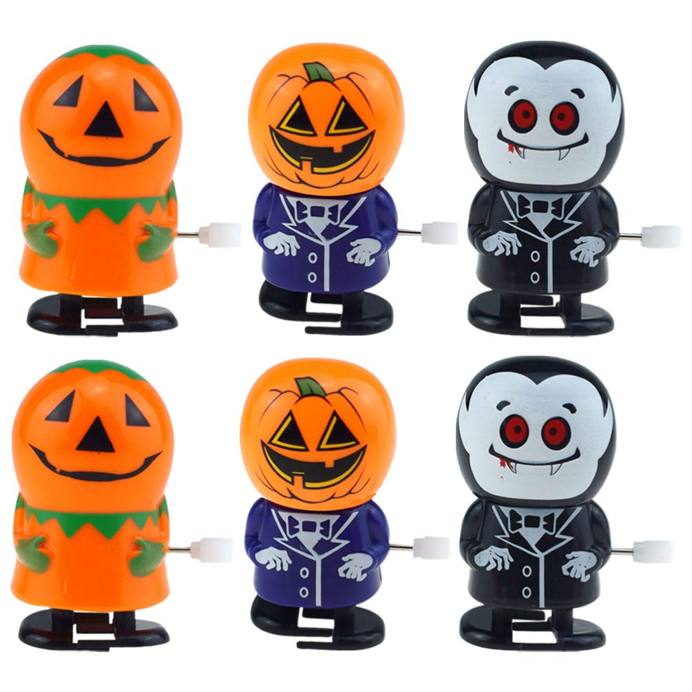 COHEALI 6pcs Wind Up Toys for Kids - Jumping & Walking Clockwork Dolls, Halloween Party Favors, Bauble Bag Fillers, Children's Gifts (Great for Birthday Parties, Easter Baskets & Stocking Stuffers)