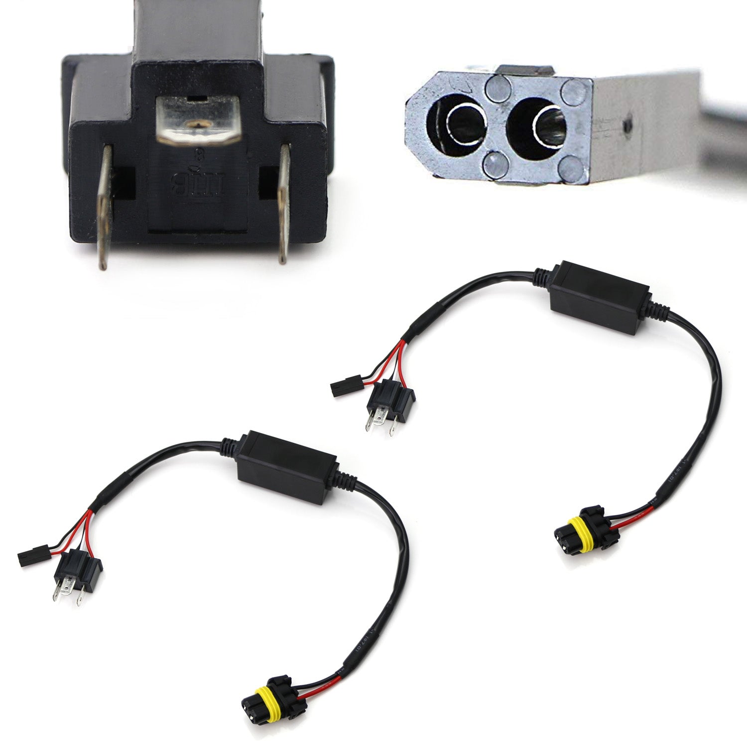 2-Pack H4 9003 Hi/Lo Bi-Xenon HID Bulbs Easy Plug-and-Play Relay Wiring Harness Kit - Perfect for Car Headlight Upgrades & Night Driving Safety