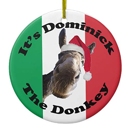 Dominick The Donkey Christmas Ceramic Ornament - Handmade Holiday Decor for Tree, Gift, and Festive Home Decoration