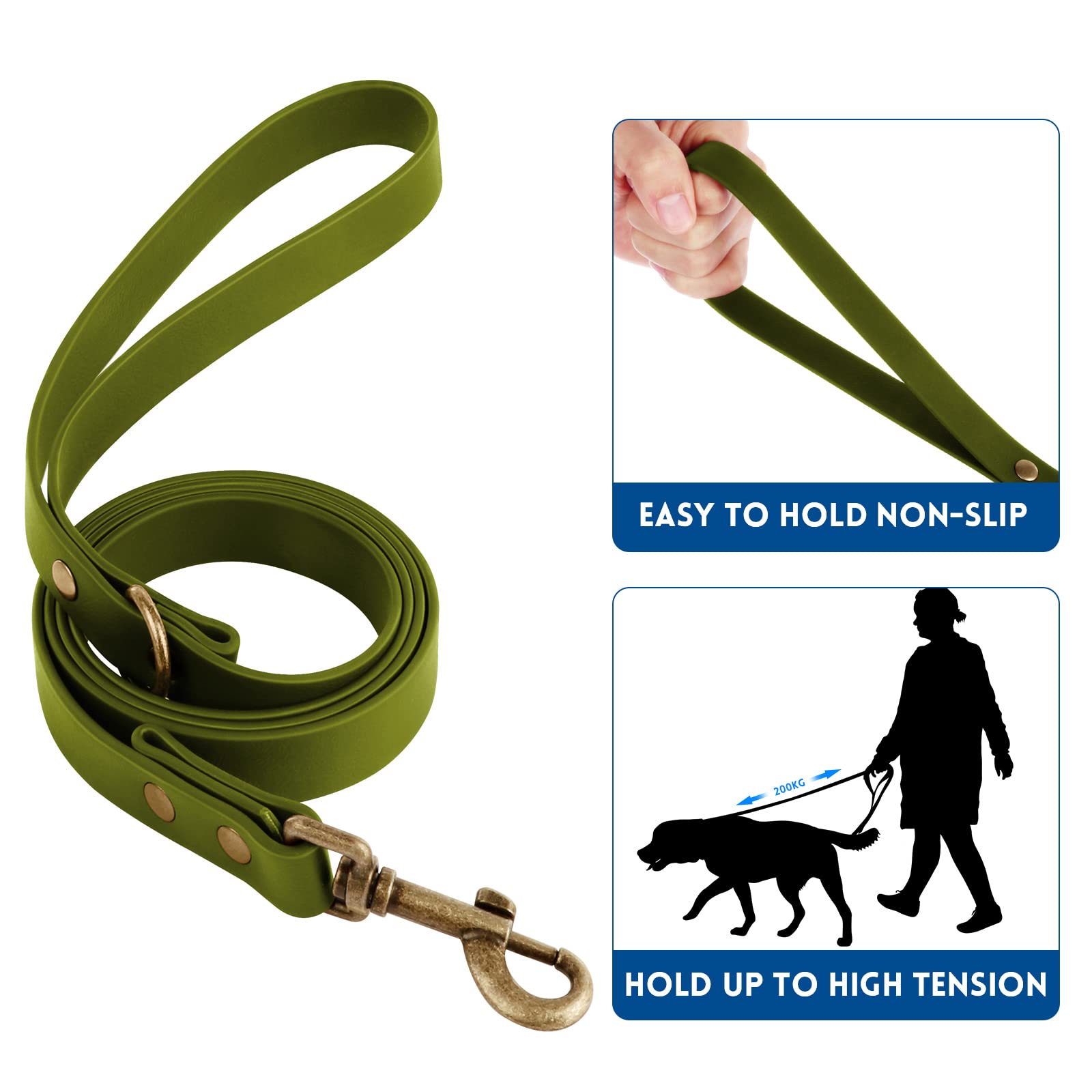 Wisedog Adjustable Dog Collar and Leash Set for Small Medium Large Dogs - Durable Pet Collar with Matching Leash & Free Poop Bag Holder (Green, Size S) - Perfect for Walking, Training and Outdoor Adventures