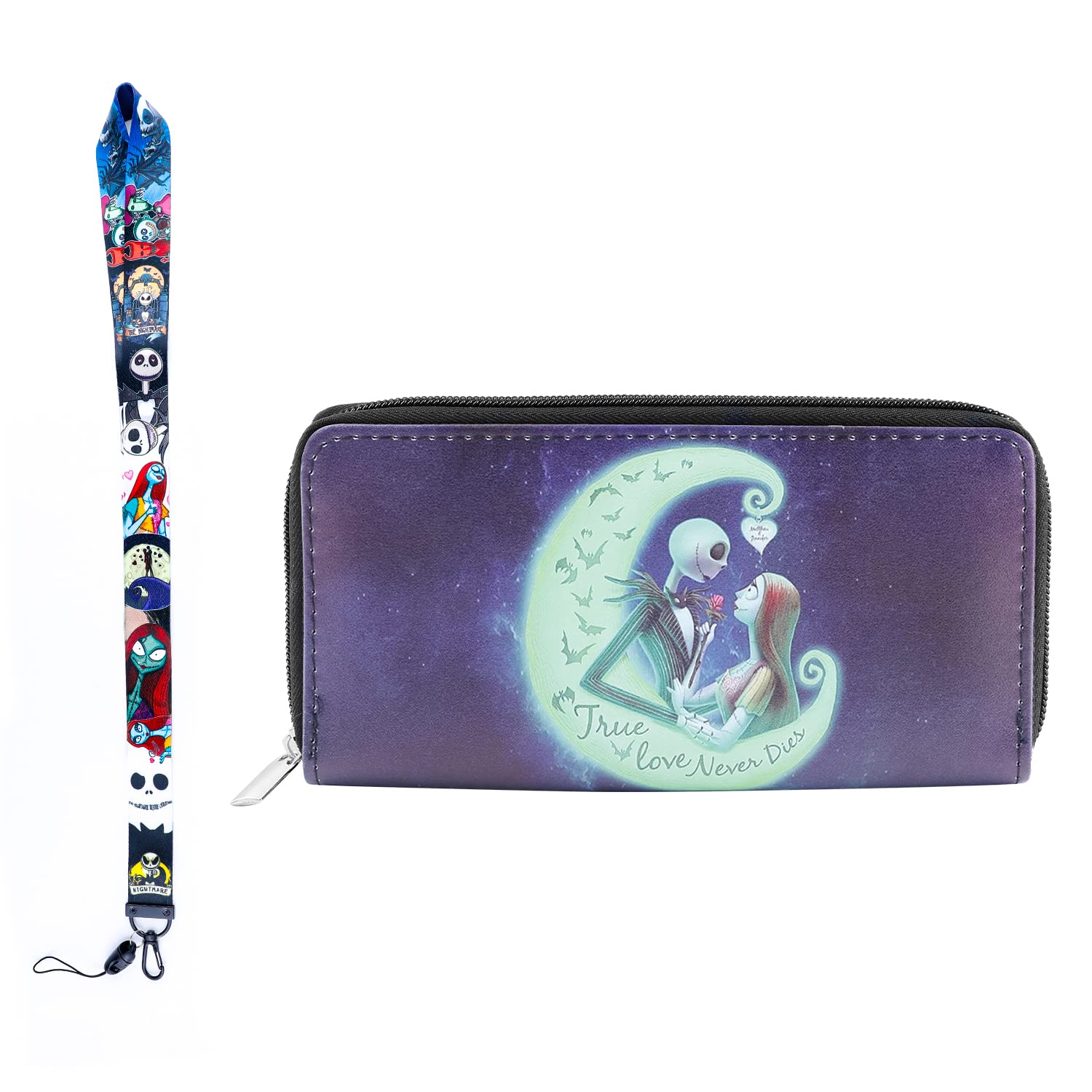 Jack Skellington Nightmare Before Christmas Faux Leather Wallet - All Over Print Gothic Style Bifold Wallet for Men & Women | Perfect for Halloween, Cosplay, and Disney Fans