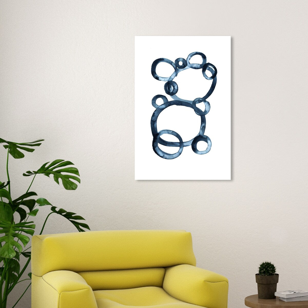 Bear Bubbles Modern Baby Bear Fingerpainted Art - Contemporary White Canvas Wall Print for Nursery & Boys Room Decor - Perfect for Baby Showers, Kids Bedrooms & Playroom Wall Art