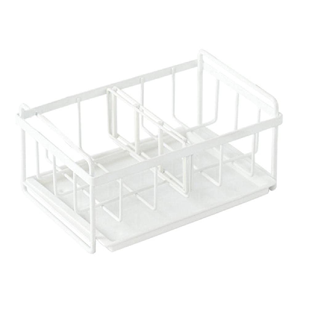 Kitchen Sponge Storage Rack with Drain Pan - Sink Organizer for Sponges, Dish Towels & Cleaning Rags - Space Saving Sink Basket & Cloth Hanger Shelf - Perfect for Kitchen, Bathroom & Laundry Room Organization
