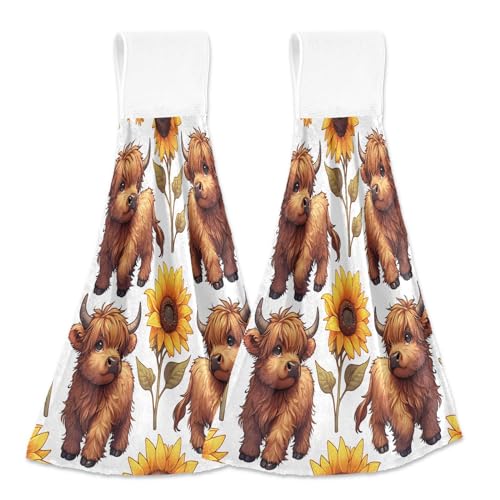 Highland Cows Sunflowers