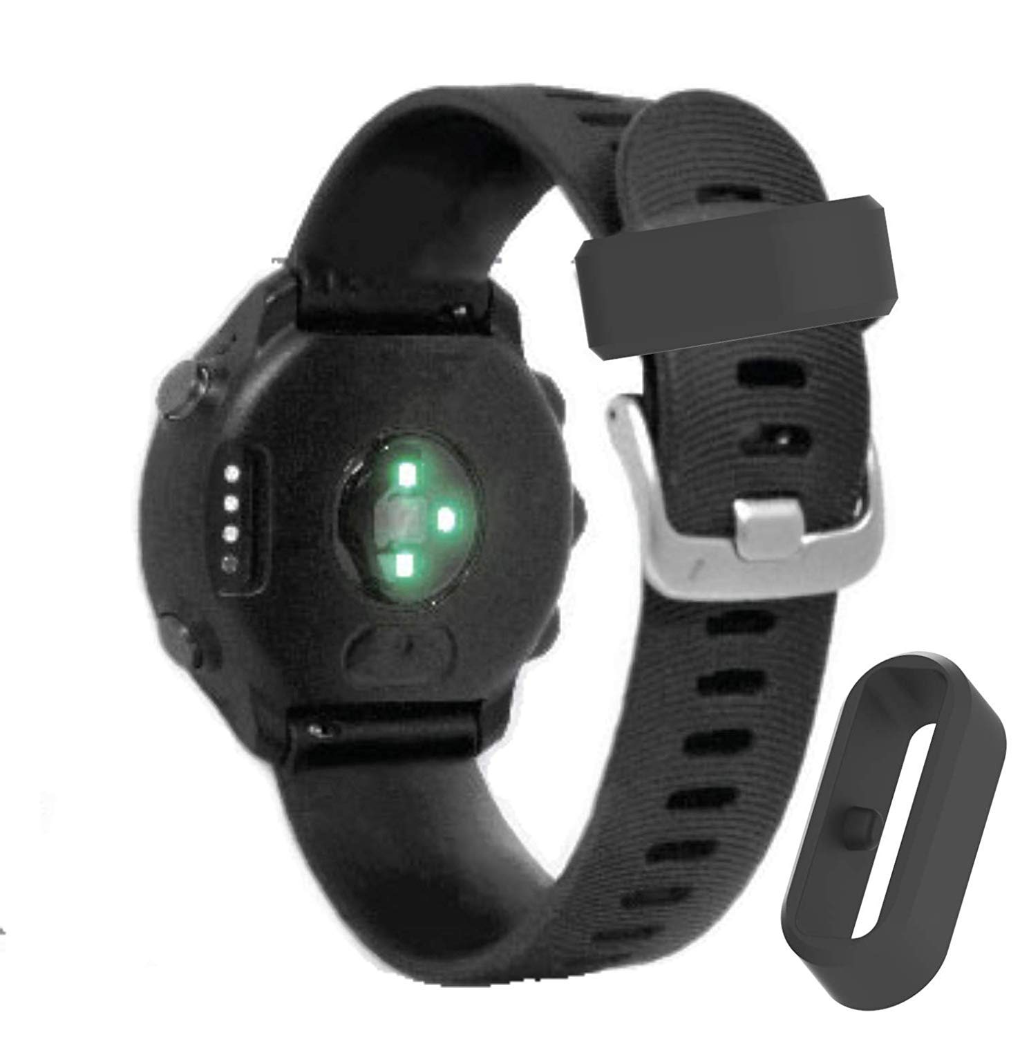 FitTurn 11-Pack Black Silicone Band Fastener Rings - Secure Replacement Band Keepers for Amazfit T-Rex Watches | Durable Watch Accessories for Sports, Fitness & Outdoor Activities