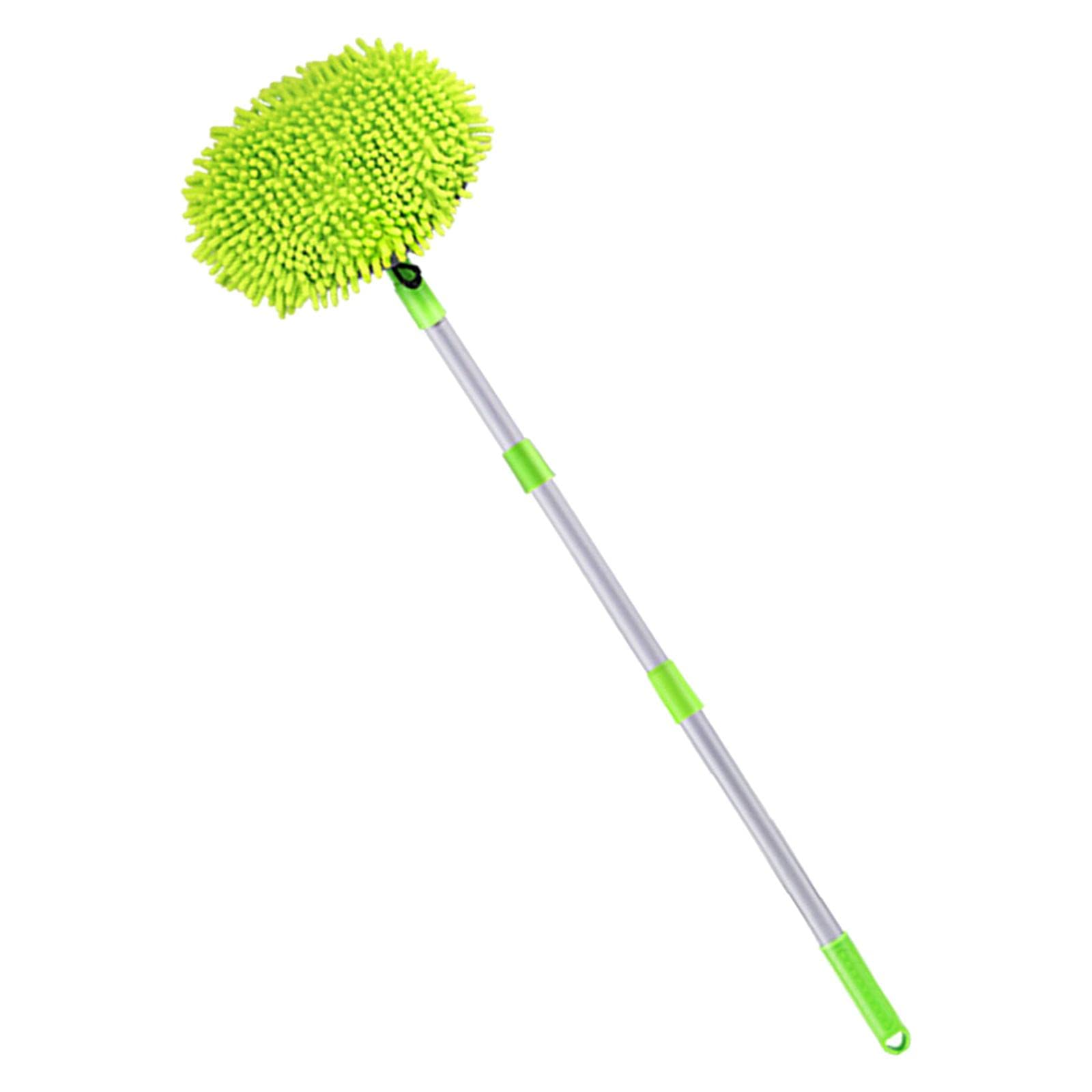 Premium Car Wash Brush with Microfiber Head - Adjustable Aluminum Alloy Long Handle Cleaning Mop for Cars, SUVs & Trucks - Ideal for Detailing, Waxing & Dusting Vehicles