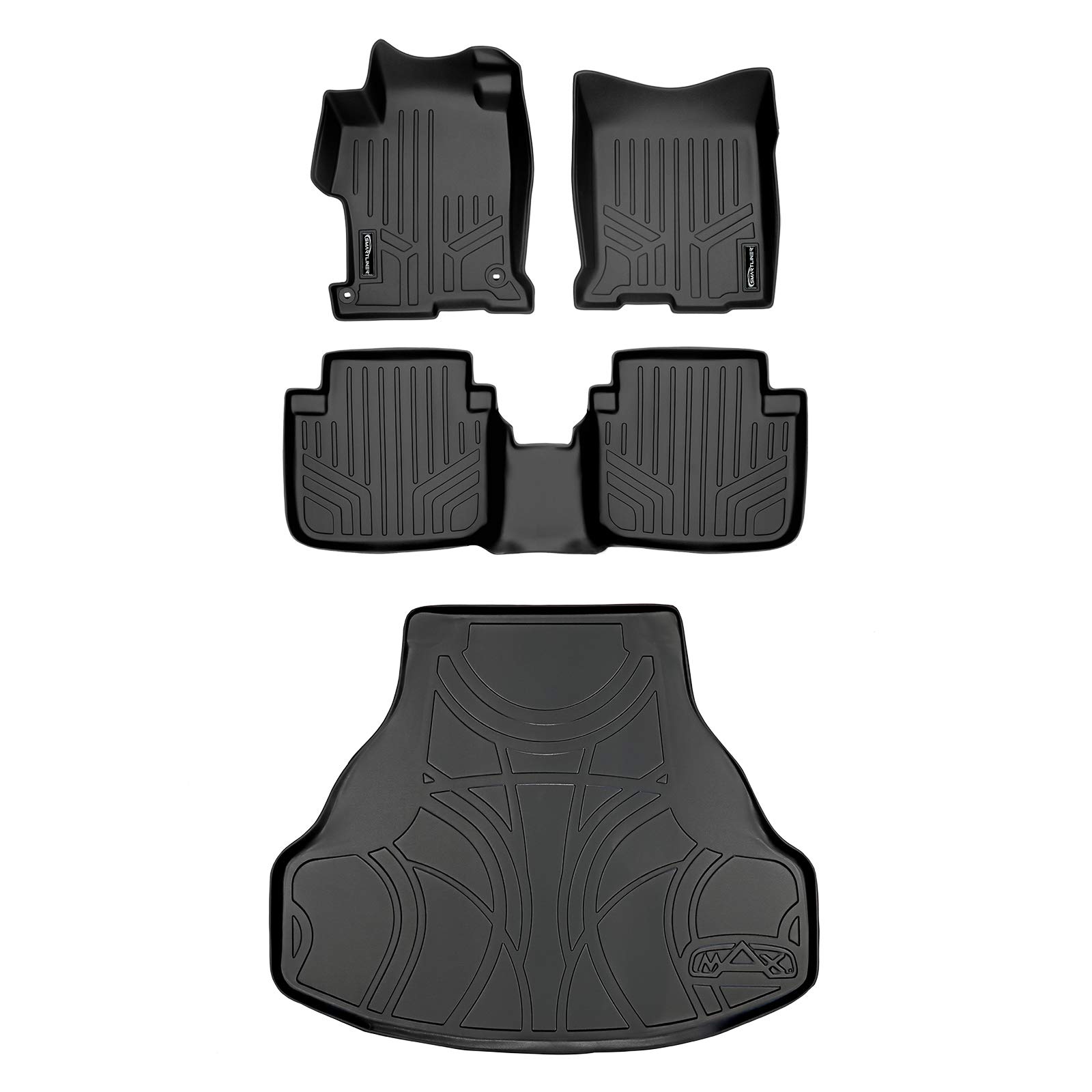 SMARTLINER Custom Fit All-Weather Floor Mats & Cargo Liner Set for 2013-2017 Honda Accord Sedan (Excluding Hybrid) - Black, Durable Protection for Rain, Snow, Mud | Perfect for Daily Commute, Road Trips & Family Outings