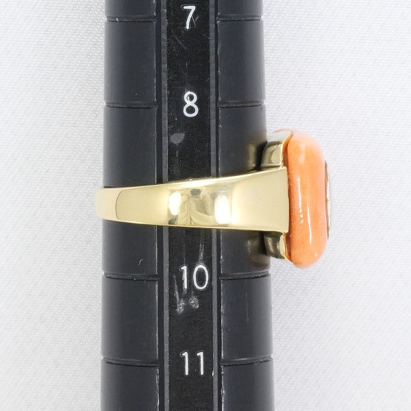 18K Yellow Gold & White Gold Coral Diamond Ring for Women - Elegant Handmade Jewelry for Engagement, Wedding, Anniversary & Special Occasions