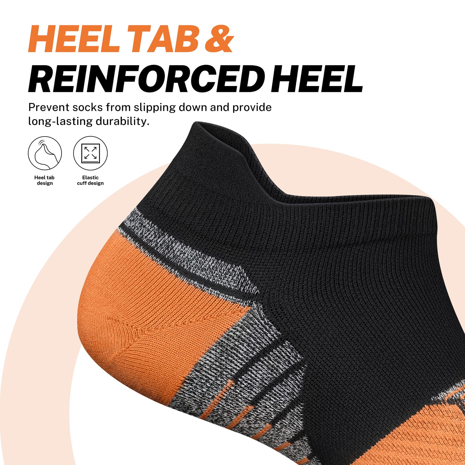 PAPLUS Women's Compression Running Socks (6 Pairs) - Low Cut Ankle Athletic Socks with Arch Support for Jogging, Workout & Fitness Activities