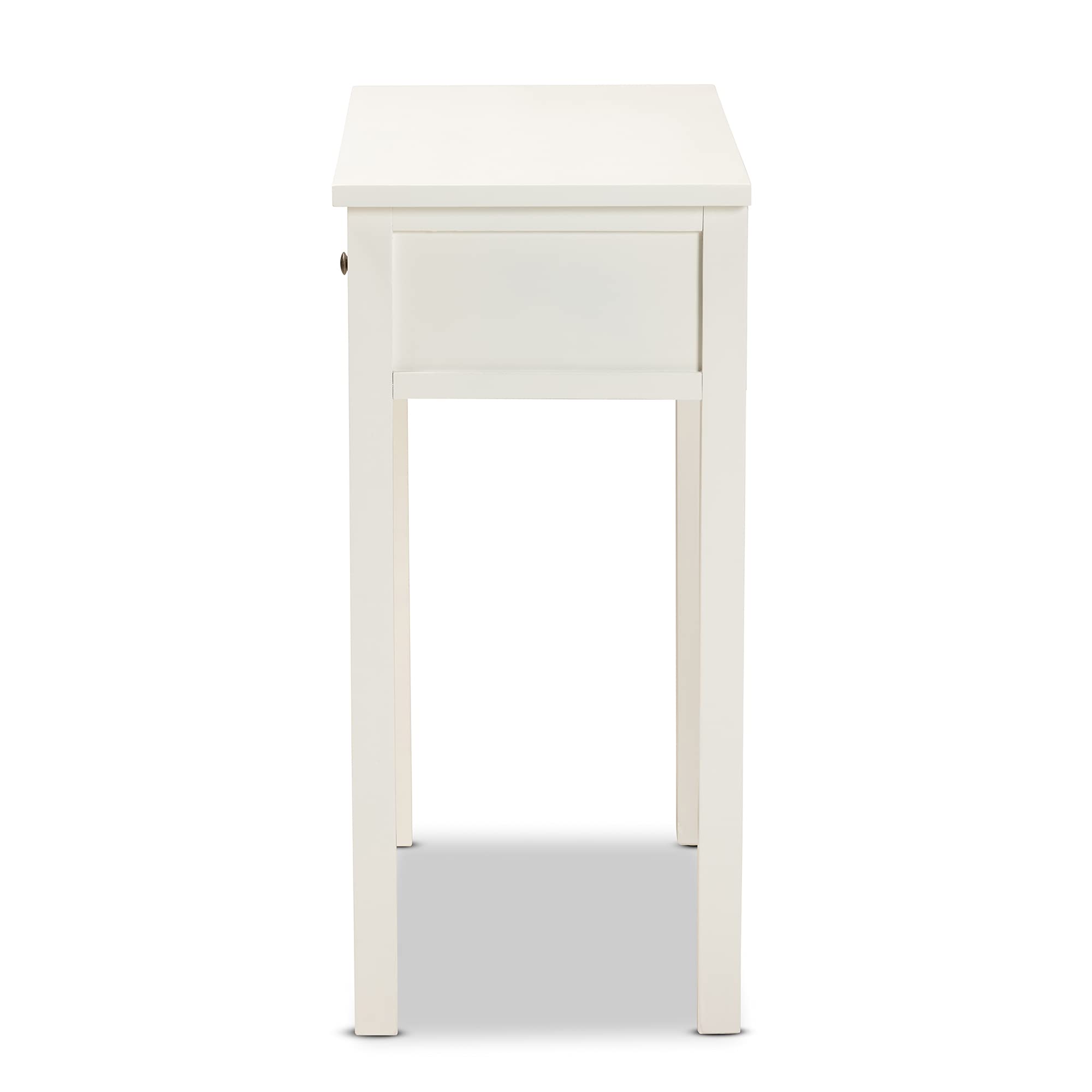 Baxton Studio Lambert Modern White Console Table - Entryway Sofa Table with Storage Shelf for Living Room, Hallway & Bedroom Decor