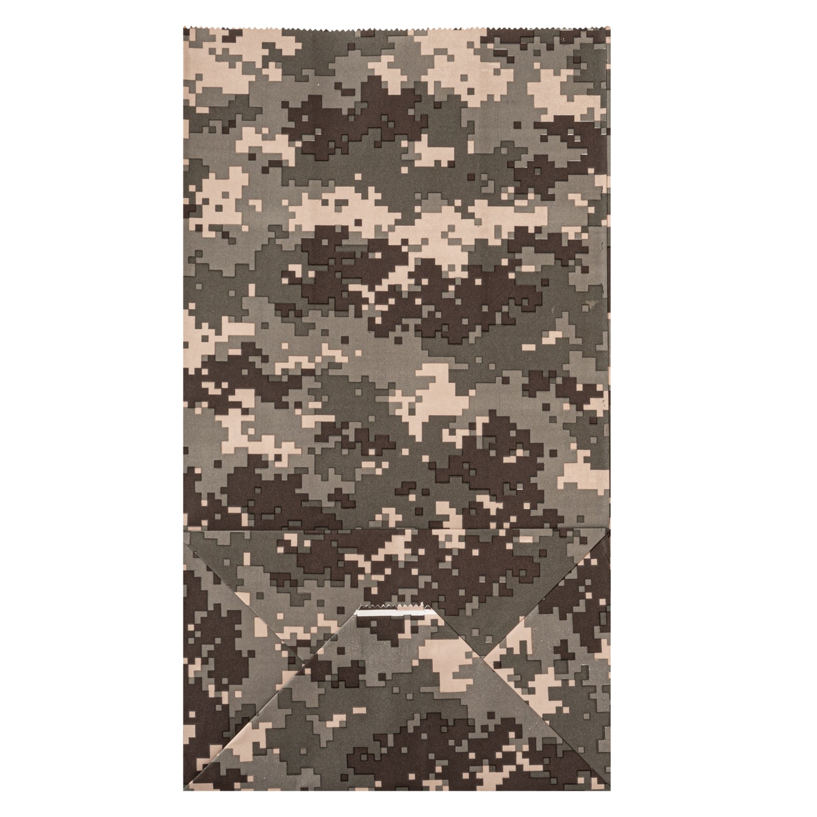 Camouflage Paper Bags 12 lb - 7 x 4.25 x 12.5 Inches - Pack of 100 - Heavy Duty Kraft Gift Bags for Parties, Shopping & Eco-Friendly Packaging