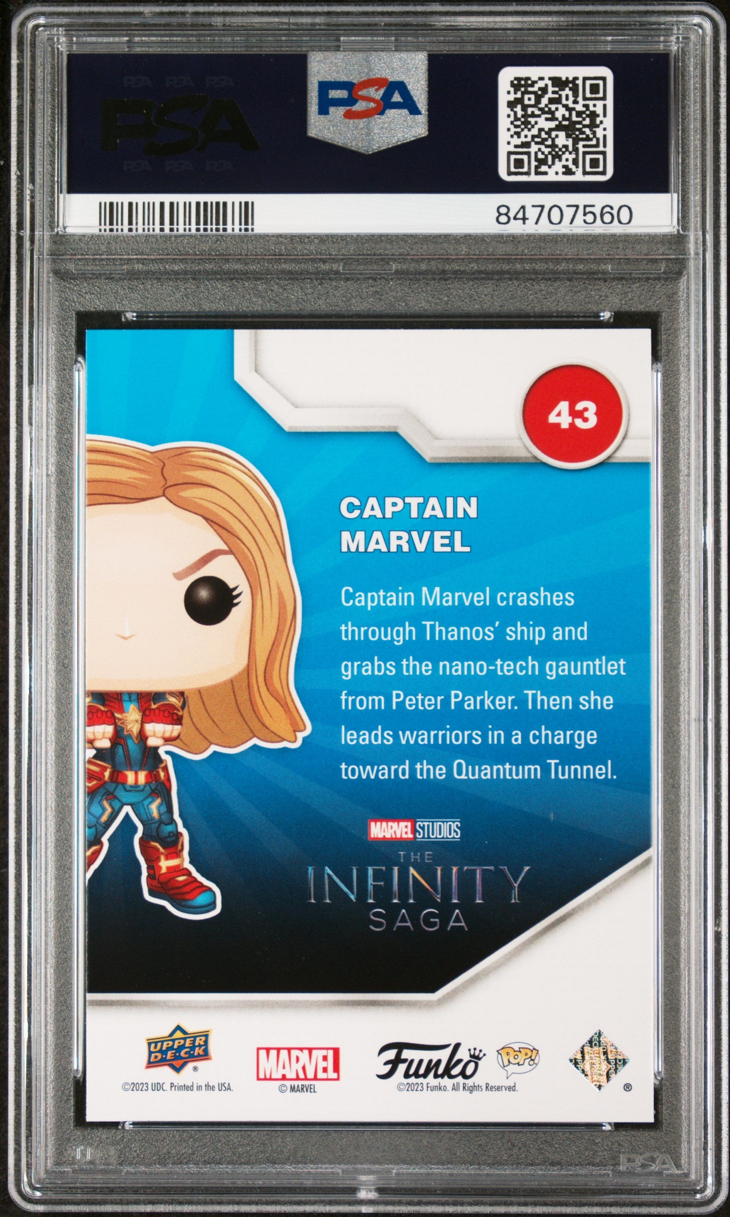 2023 Upper Deck Funko Pop Marvel Captain Marvel Spectrum #43 PSA 9 - Collectible Action Figure for Marvel Fans & Display Case Decor