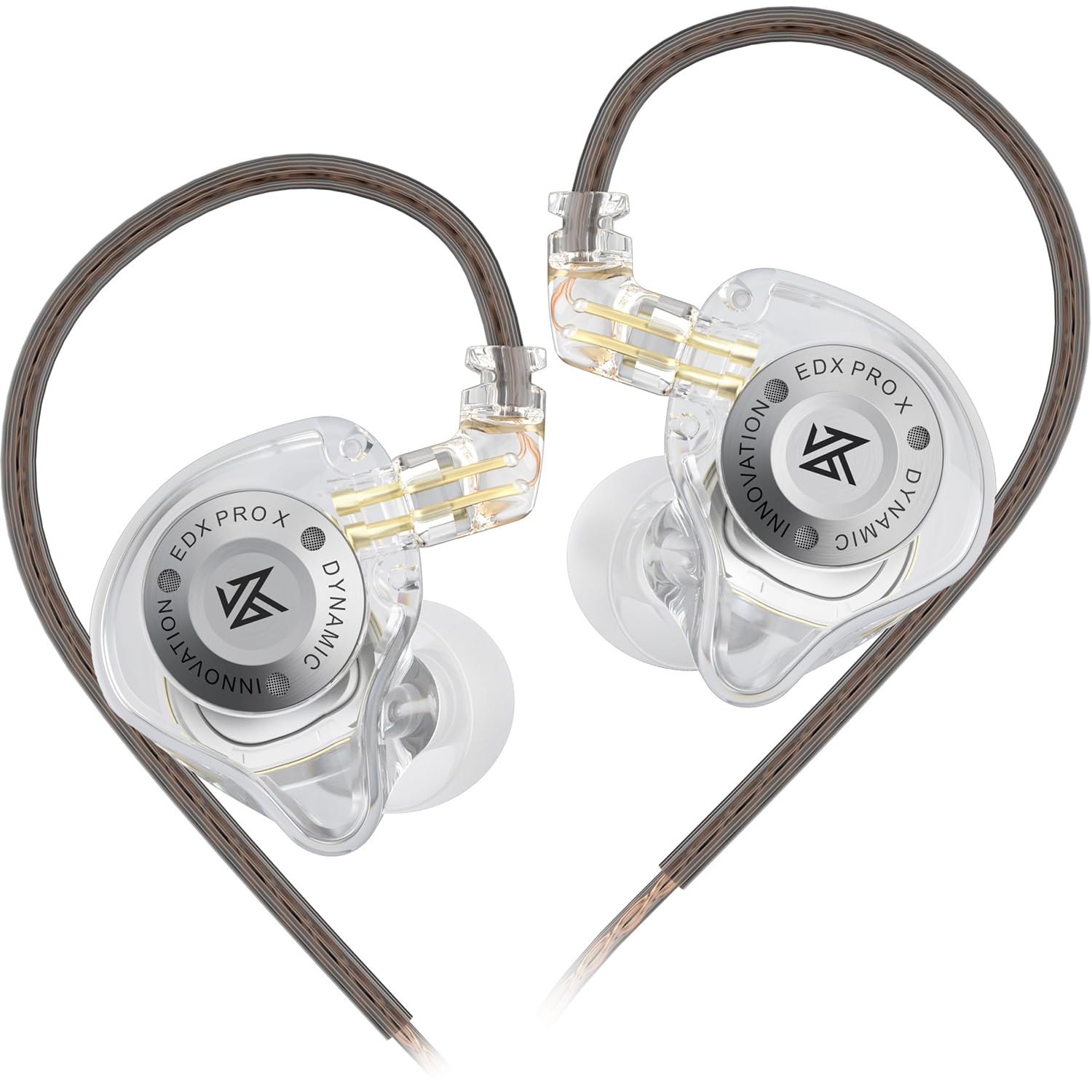KZ EDX PRO X HiFi In-Ear Monitor Earbuds - High Resolution Sports Earphones with 0.75mm Detachable Cable, Powerful Bass for Audiophiles (Crystal Clear, No Mic) - Perfect for Gym, Running, Music Production & Studio Monitoring