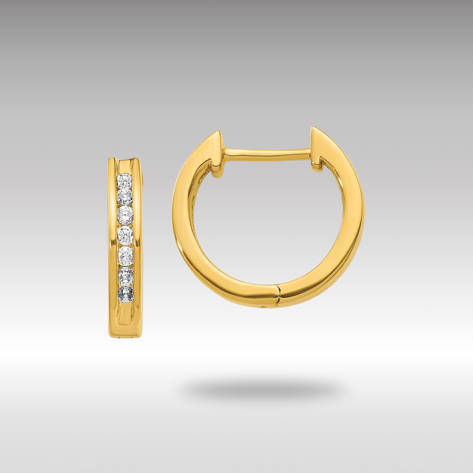 14K Gold Diamond Hinged Hoop Earrings for Women - Classic Dangle Drop Earrings | EM5351 020 YA | Perfect for Weddings, Parties & Everyday Elegance