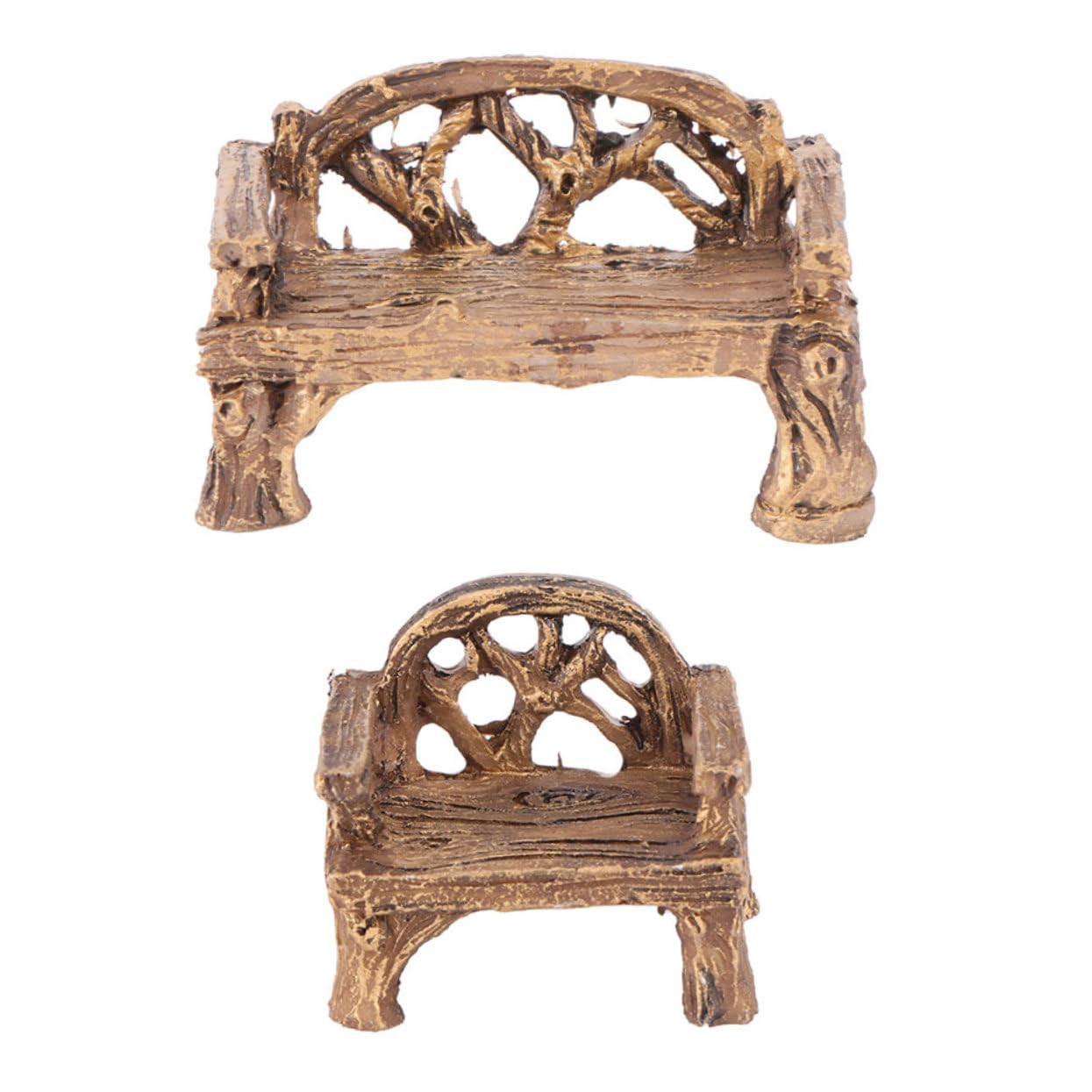 VICASKY 2-Piece Miniature Fairy Garden Table and Chair Set - Resin Dollhouse Accessories for Outdoor Micro Landscaping, Bonsai Decor, and Home Décor - Perfect for Fairy Gardens, Terrariums, and Miniature Displays