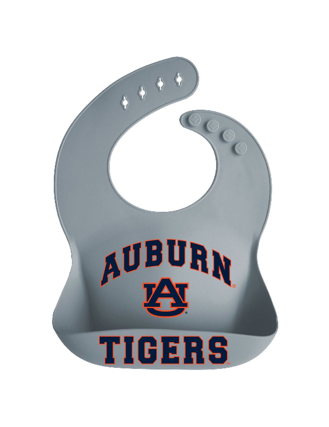 Auburn Tigers Silicone Baby Bib - Soft, Durable & Easy Clean for Infants & Toddlers - Perfect for Feeding, Mealtime & Messy Play