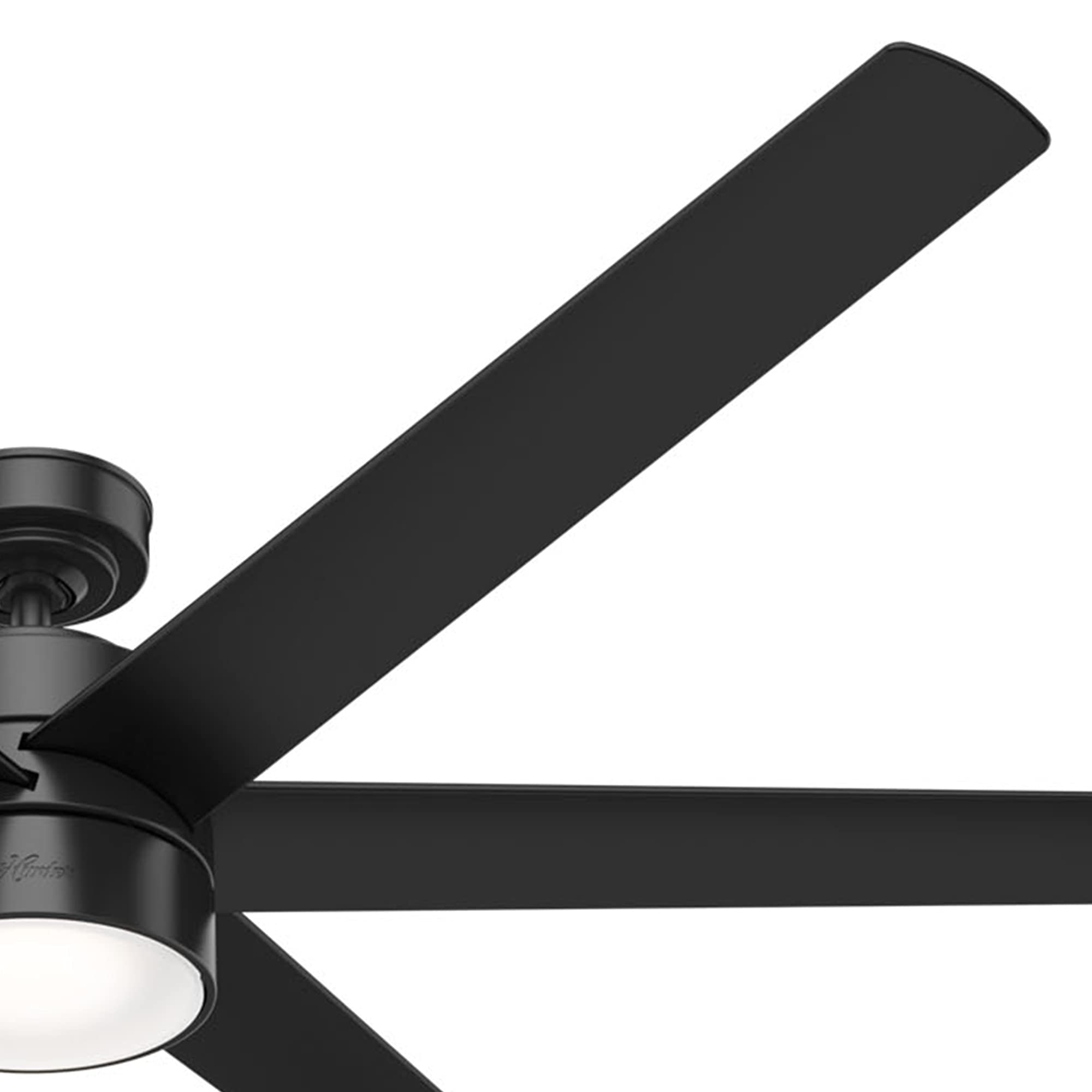 Hunter Fan 72 Inch Modern Matte Black Outdoor Ceiling Fan with LED Light Kit - Weatherproof for Patio, Deck & Covered Porch (Renewed)