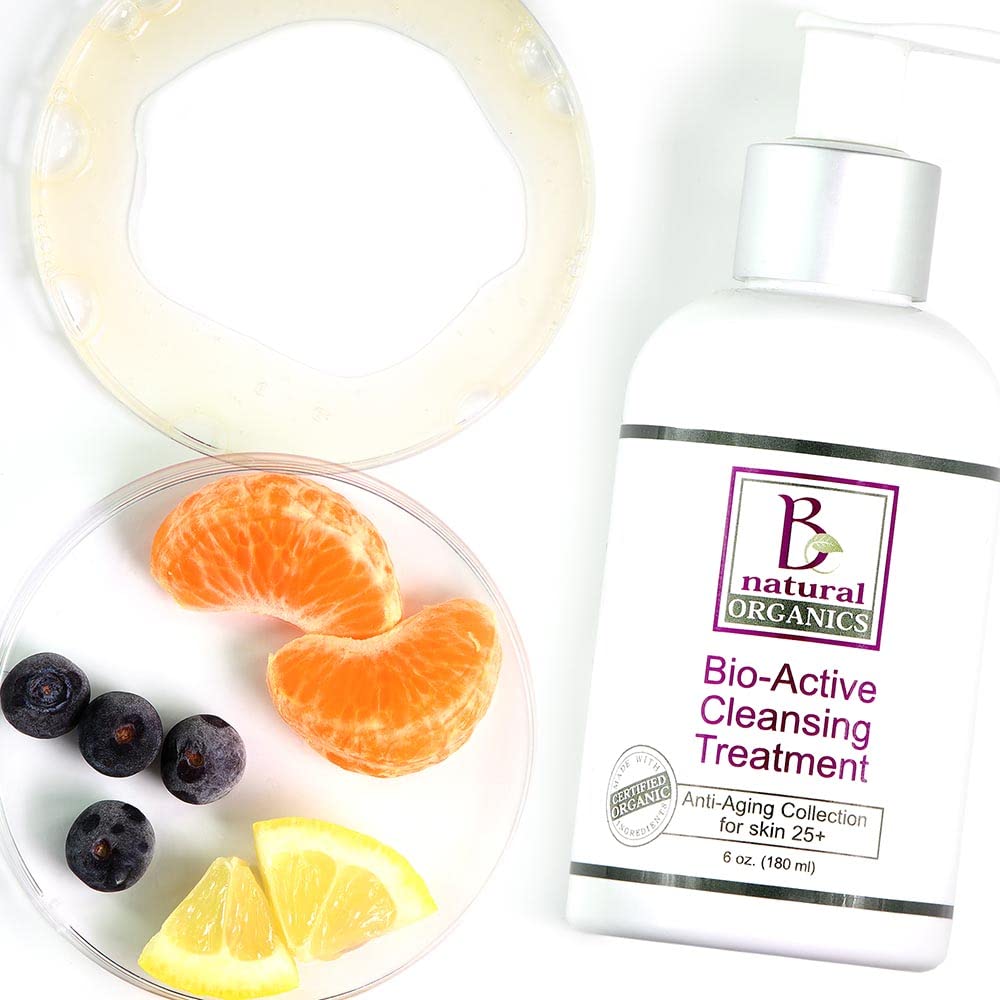 Be Natural Organics Bio-Active Cleansing Treatment - Organic Face Wash for Acne & Sensitive Skin | Deep Cleansing, Hydrating & Gentle Formula for Daily Skincare Routine